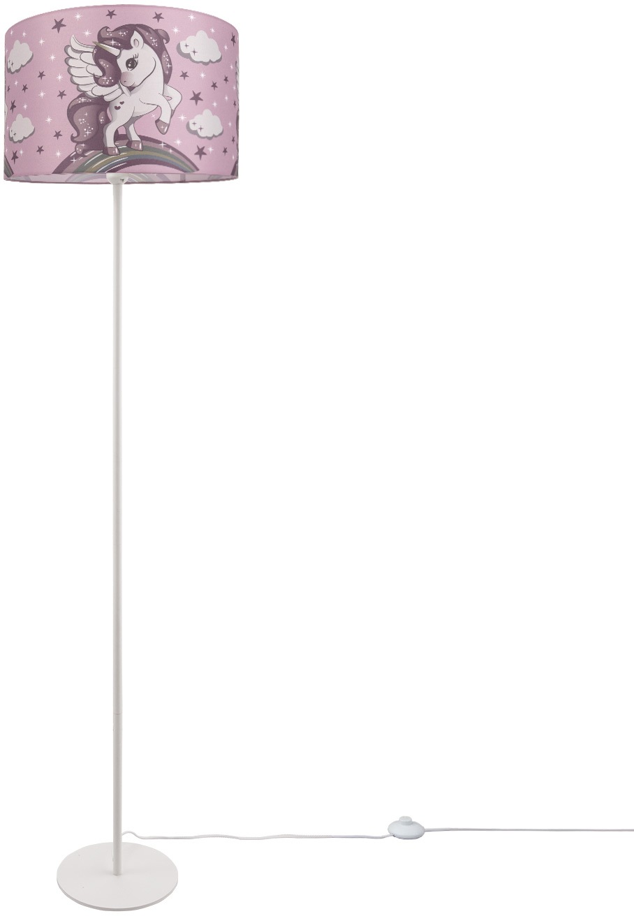 Paco Home Stehlampe »Cosmo 213«, 1 flammig, Leuchtmittel E27 | ohne Leuchtmittel, Kinderlampe LED Kinderzimmer Einhorn Lampe, Mädchen Stehleuchte E27