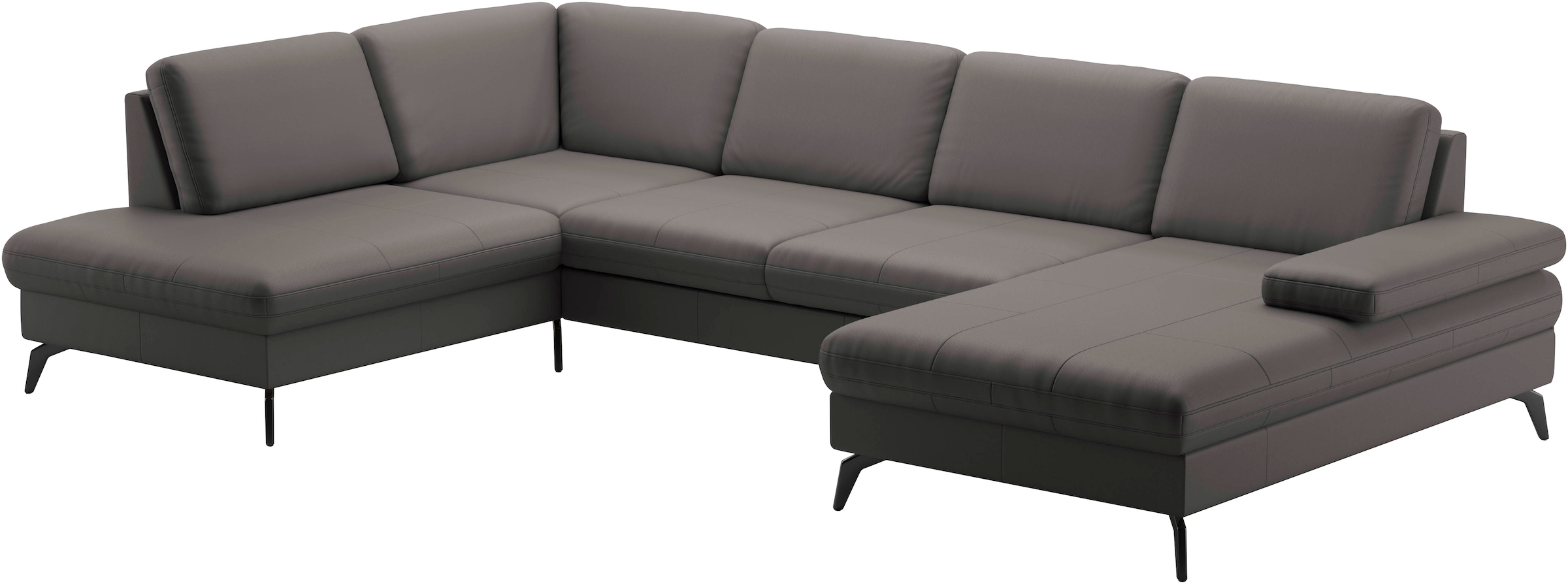 sit&more Wohnlandschaft »Morris U-Form, inkl. Sitztiefenverstellung«, wahlweise mit Armteilverstellung, Bettfunktion & Bettkasten