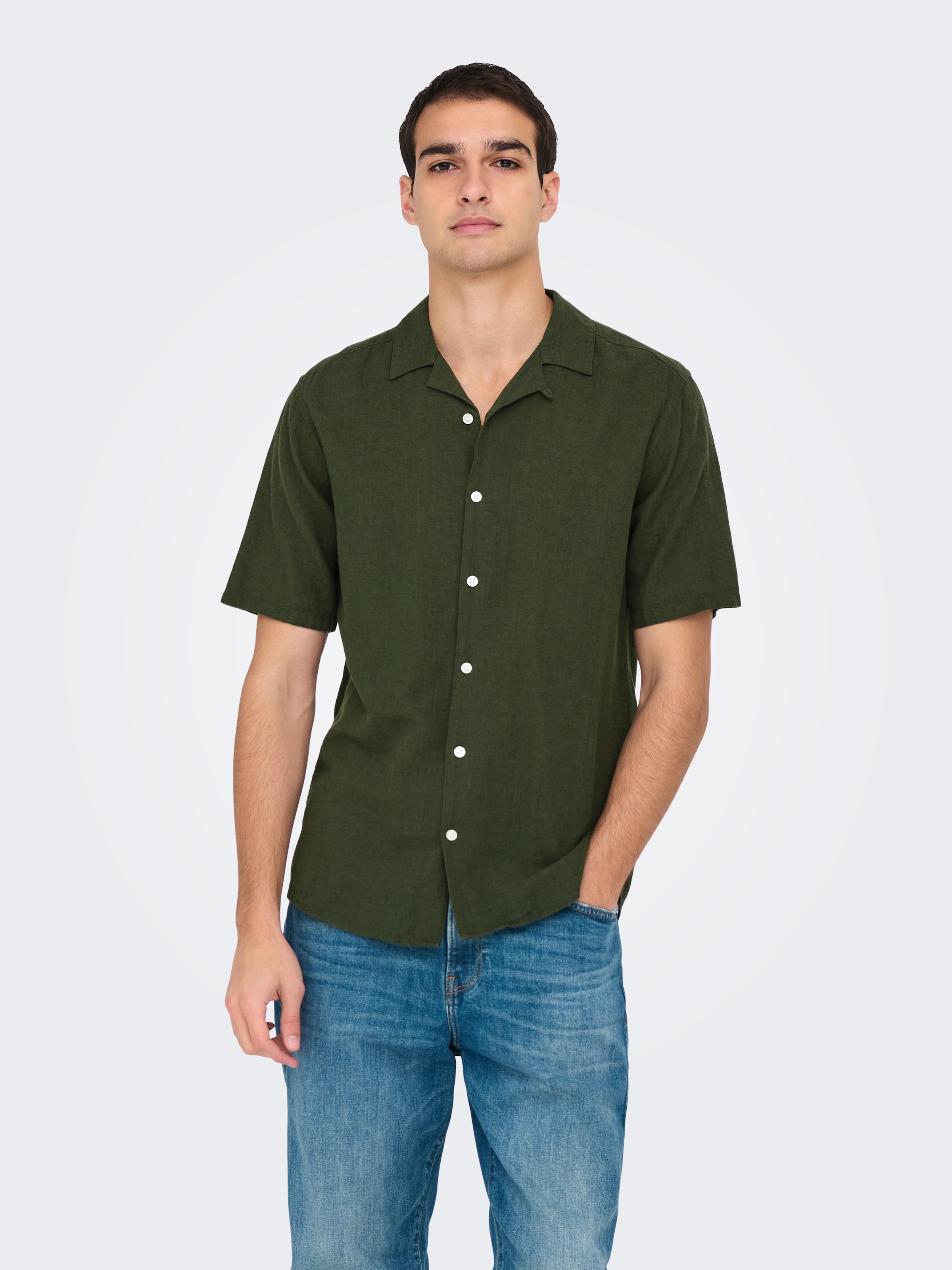 ONLY & SONS Kurzarmhemd »ONSCAIDEN SS SOLID RESORT LINEN NOOS«