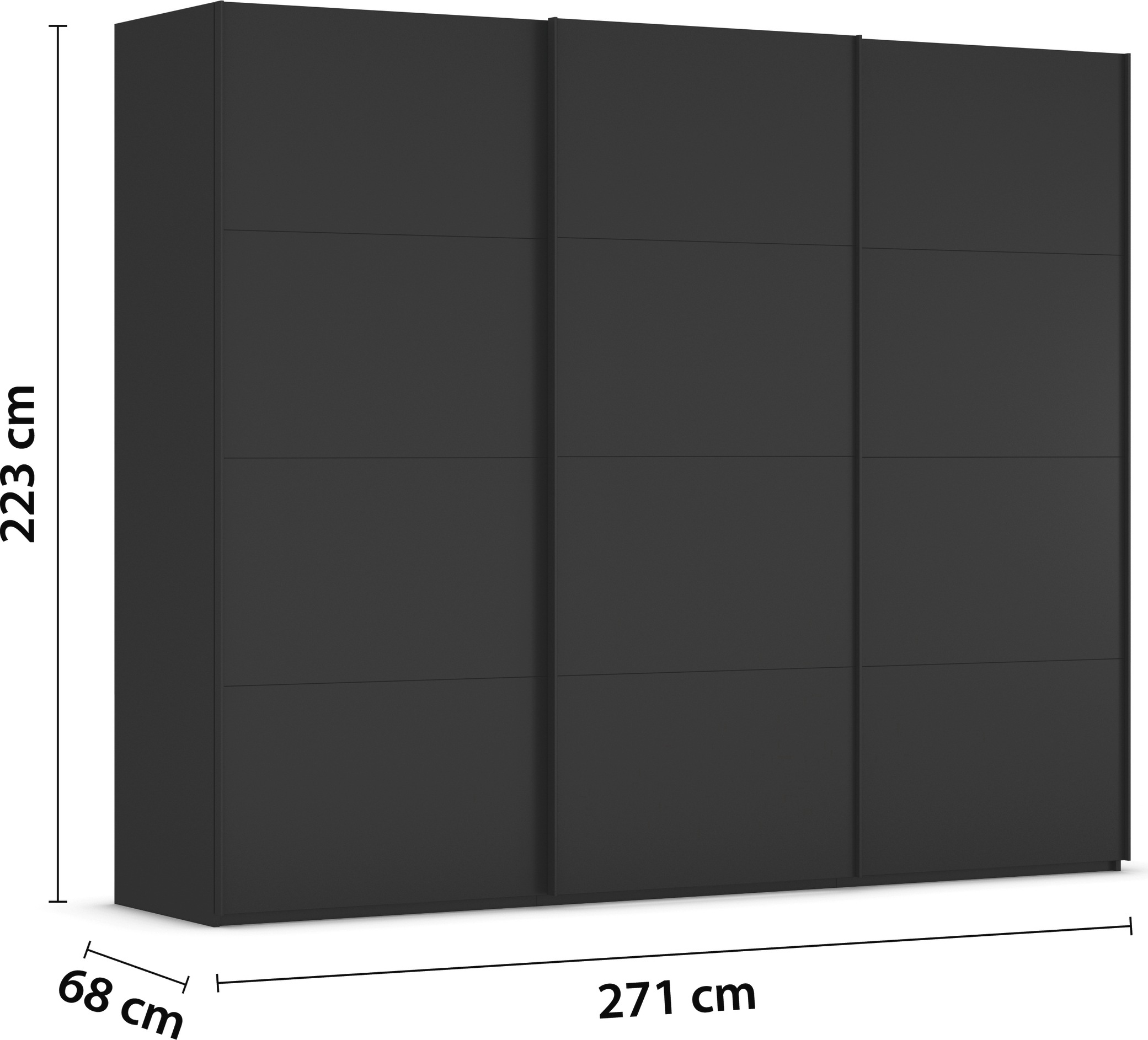 rauch Schwebetürenschrank »Kleiderschrank Schrank Garderobe Schlafzimmerschrank SCALE-FYRA«, edle viergeteilte Türen viele Farben und Griff-Farben MADE IN GERMANY