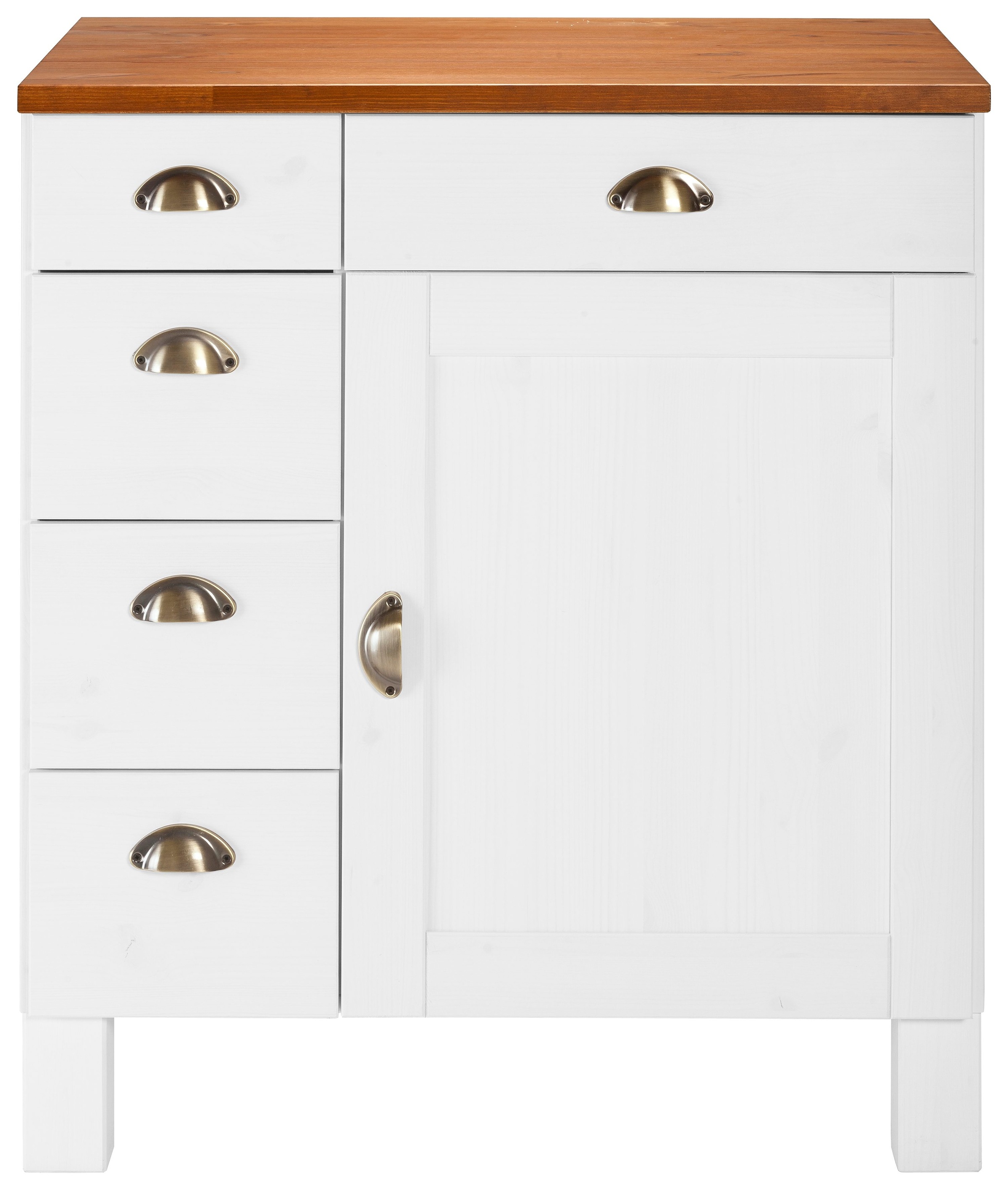 Home affaire Unterschrank »Oslo« 75 cm breit, 1 Tür, 5 Schubladen, aus Kief günstig online kaufen