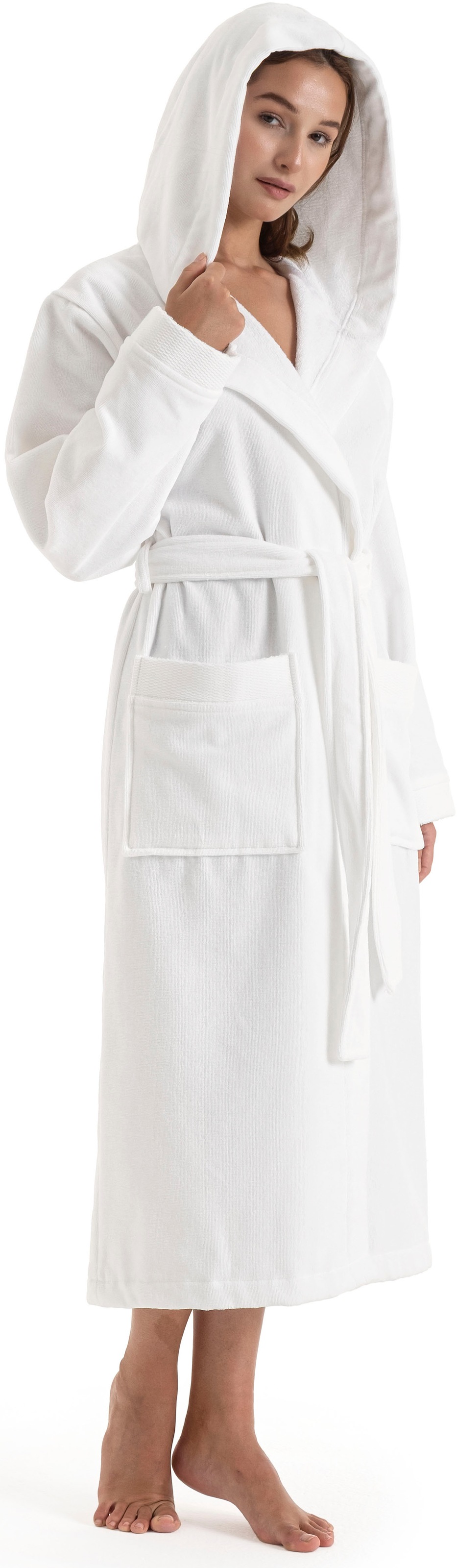 OTTO home Unisex-Bademantel »Fenya, 330 g/m², Premium, Hotelbademantel, Morgenmantel,  Sauna & Spa« 1 Stk. Reißverschlusstaschen, weich mit GRATIS-Zugabe: 1x Duschtuch 70x140 cm