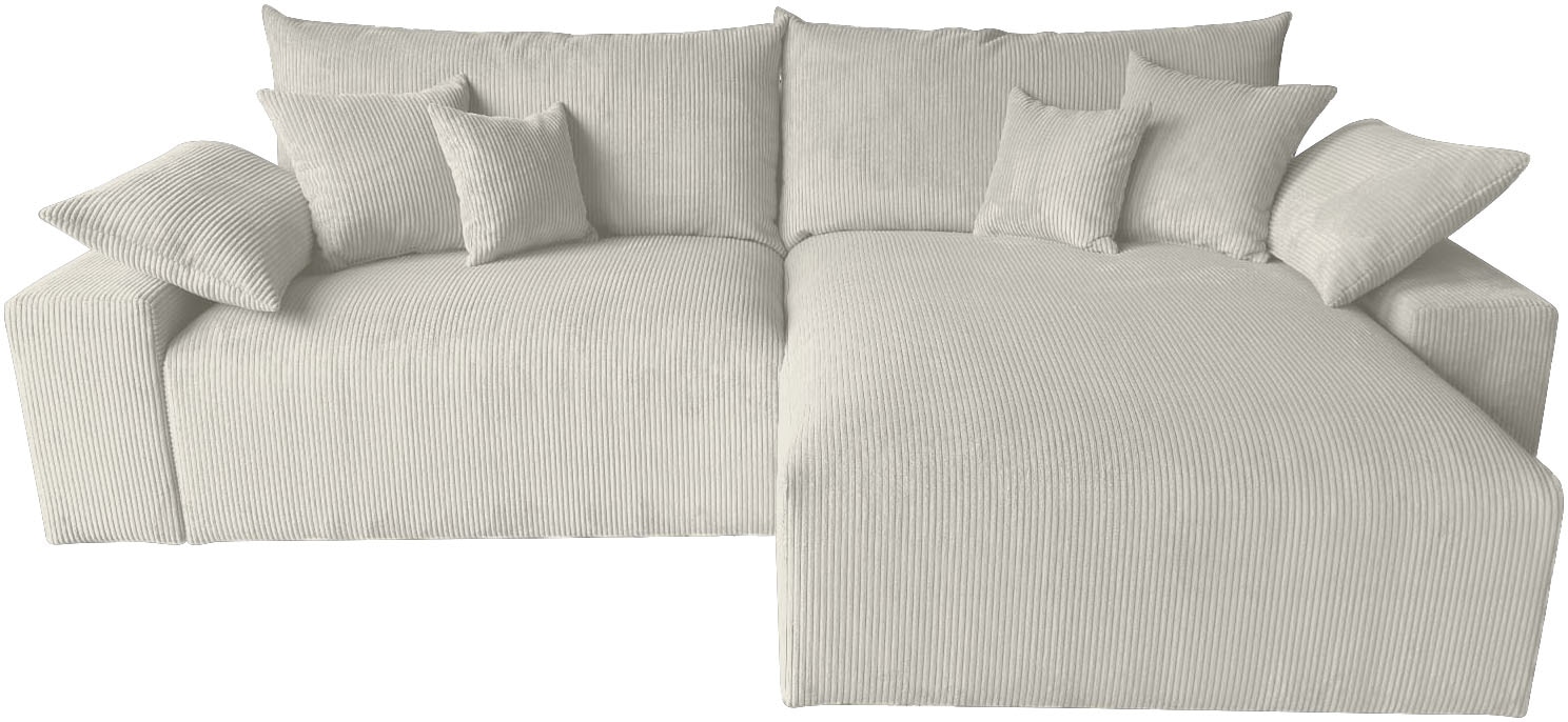 COLLECTION AB Ecksofa Mega-Sofa wahlweise in Cord oder Bouclé, mit Federkern & 6 Zierkissen