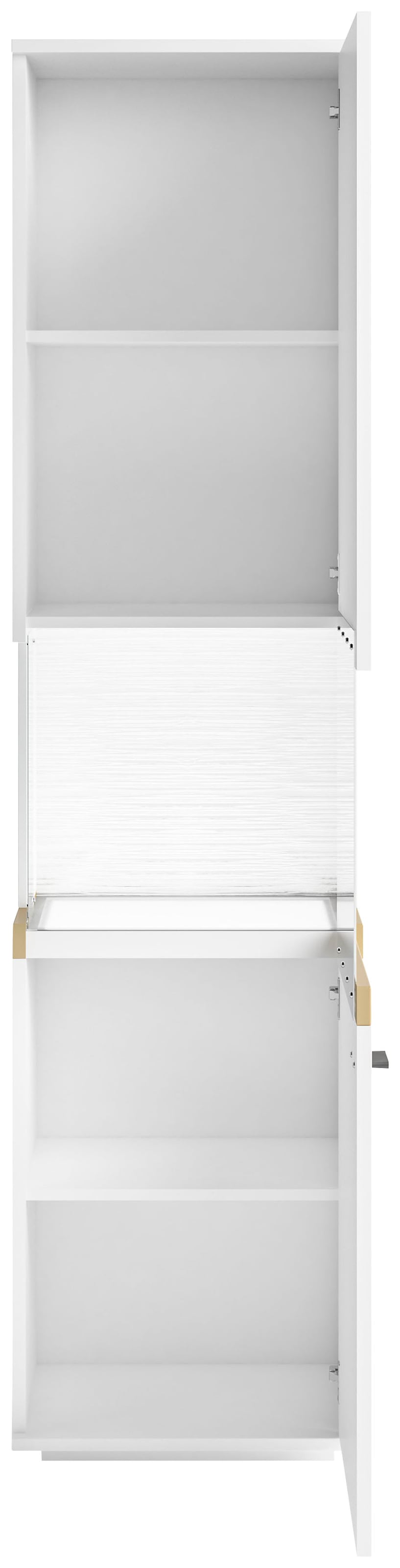 set one by Musterring Glasvitrine »Lancaster« Farben weiß oder grau mit Eicheabsetzung, mit LED-Beleuchtung