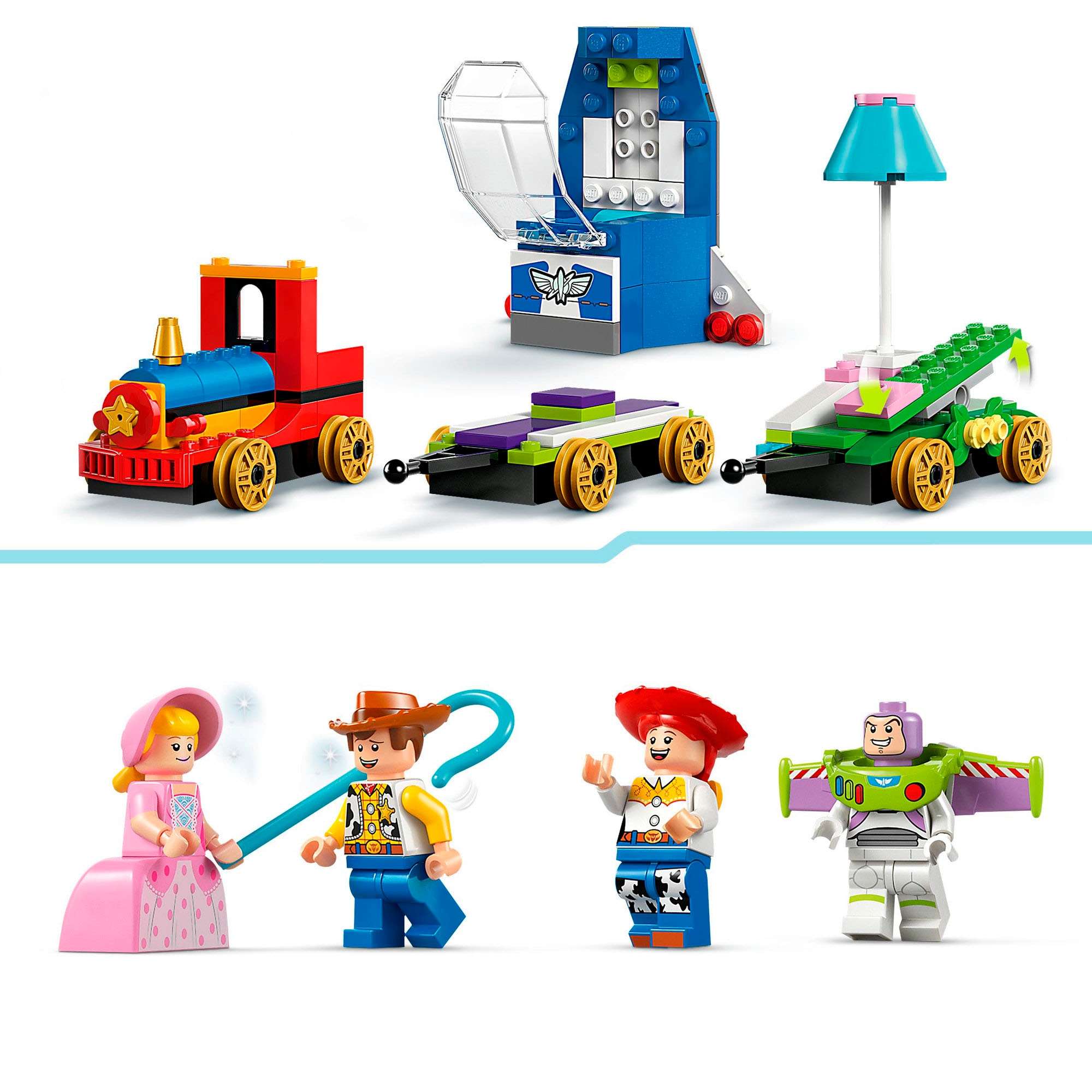 LEGO® Konstruktionsspielsteine »Partyzug und das Auto RC aus Toy Story (43264), LEGO Disney Pixar«, (206 St.), Made in Europe