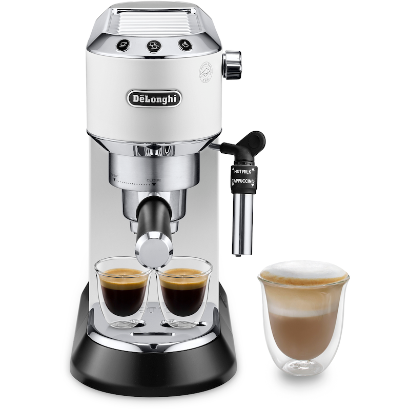 DE'LONGHI Espressomaschine »Dedica Style EC 685.B« Nur 15 cm breit, für E.S.E Pads geeignet, 1L, inkl. Milchschaumdüse Matt Weiß