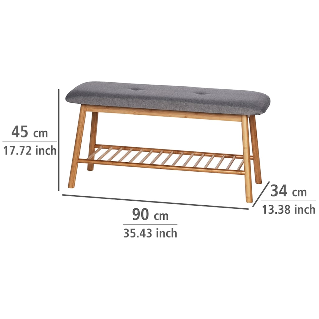 WENKO Schuhbank »Bahari«, BxTxH: 90x34x45 cm, aus Bambus