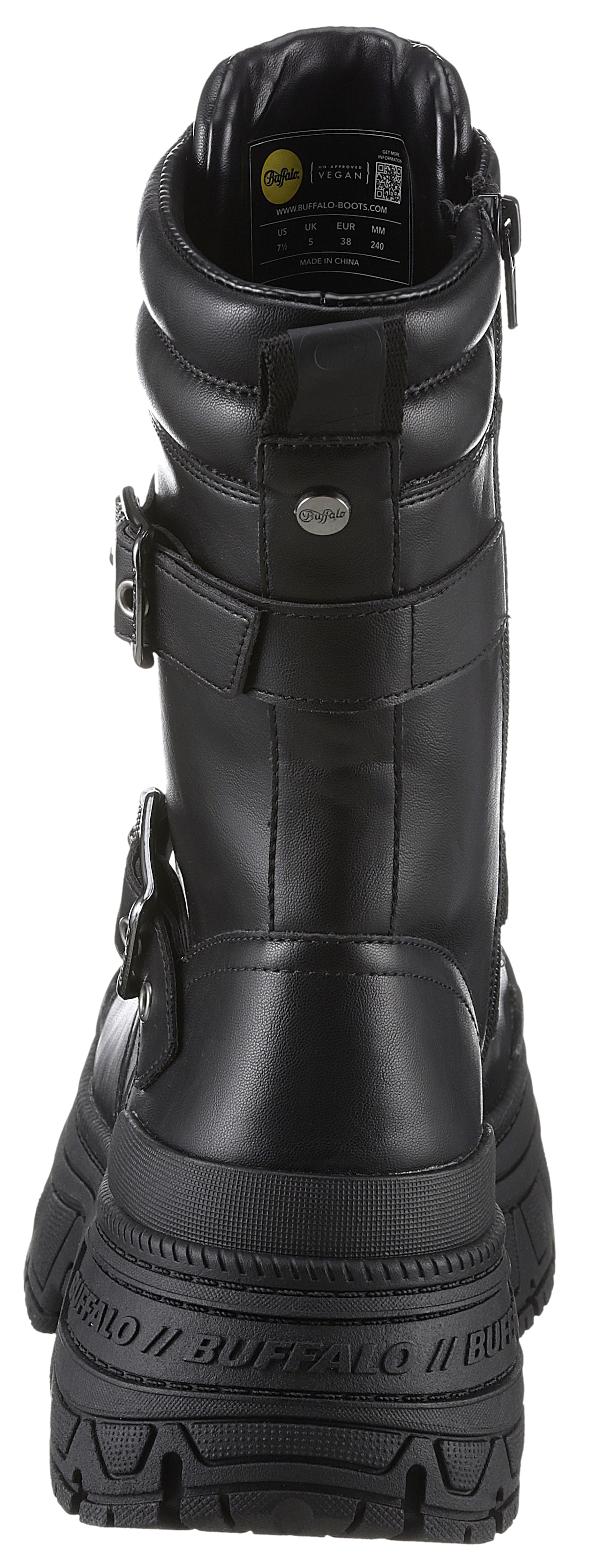 Buffalo Bikerboots »FUSION LACE UP BIKER«, Schnürboots, Stiefelette, mit chunky-Laufsohle