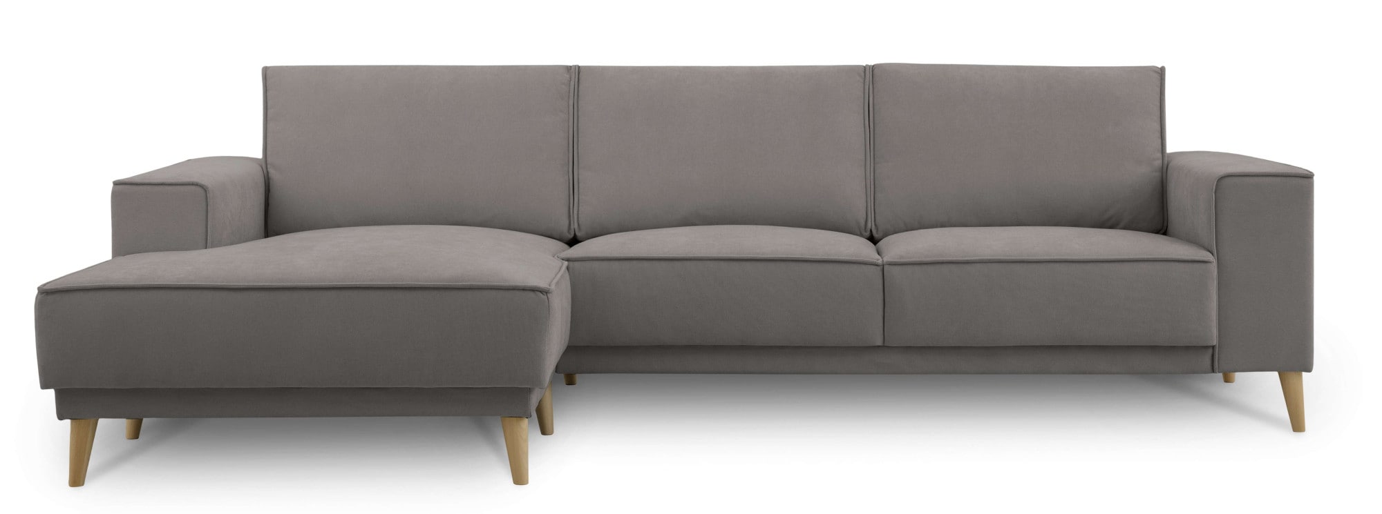 OTTO home Ecksofa »Oland Skandi, weicher Chenille-Stoff« L-Form, 280 cm, Wellenunterfederung, Skandi-Design, Massivholzfüße