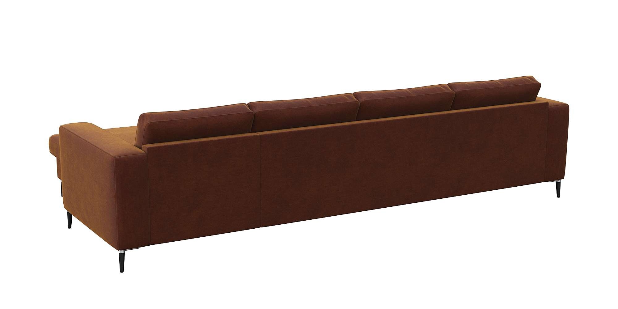FLEXLUX Ecksofa »Fiore, super Sitzkomfort durch Kaltschaum im Sitz, L-Form«, breite Armlehnen, Füße Alu+schwarz