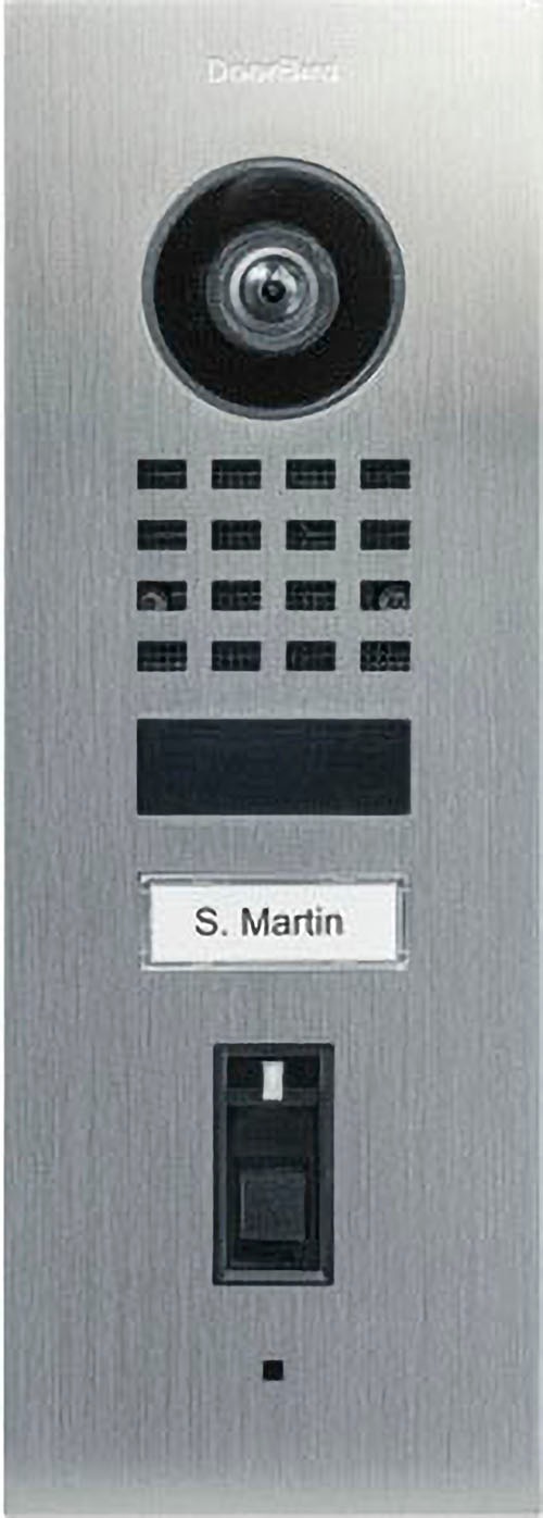 DOORBIRD Video-Türsprechanlage »D1101FV IP Video Türstation mit Fingerprint Edelstahl V2A« Außenbereich Silber Türöffnerautomatik für den Einsatz...