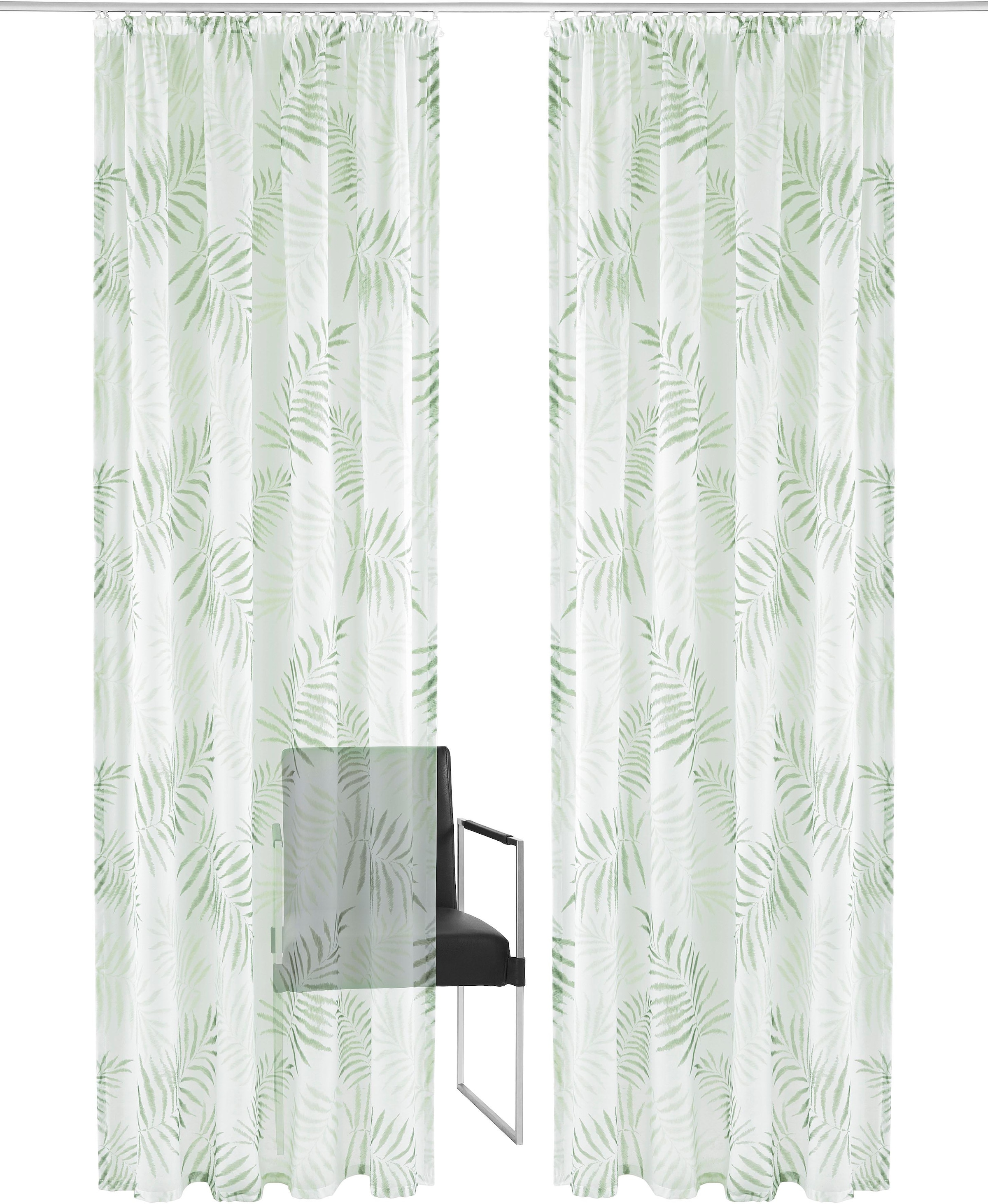 my home Gardine »Paula« Kräuselband 1 Stk. tlg. Halbtransparent, Voile, Pol günstig online kaufen