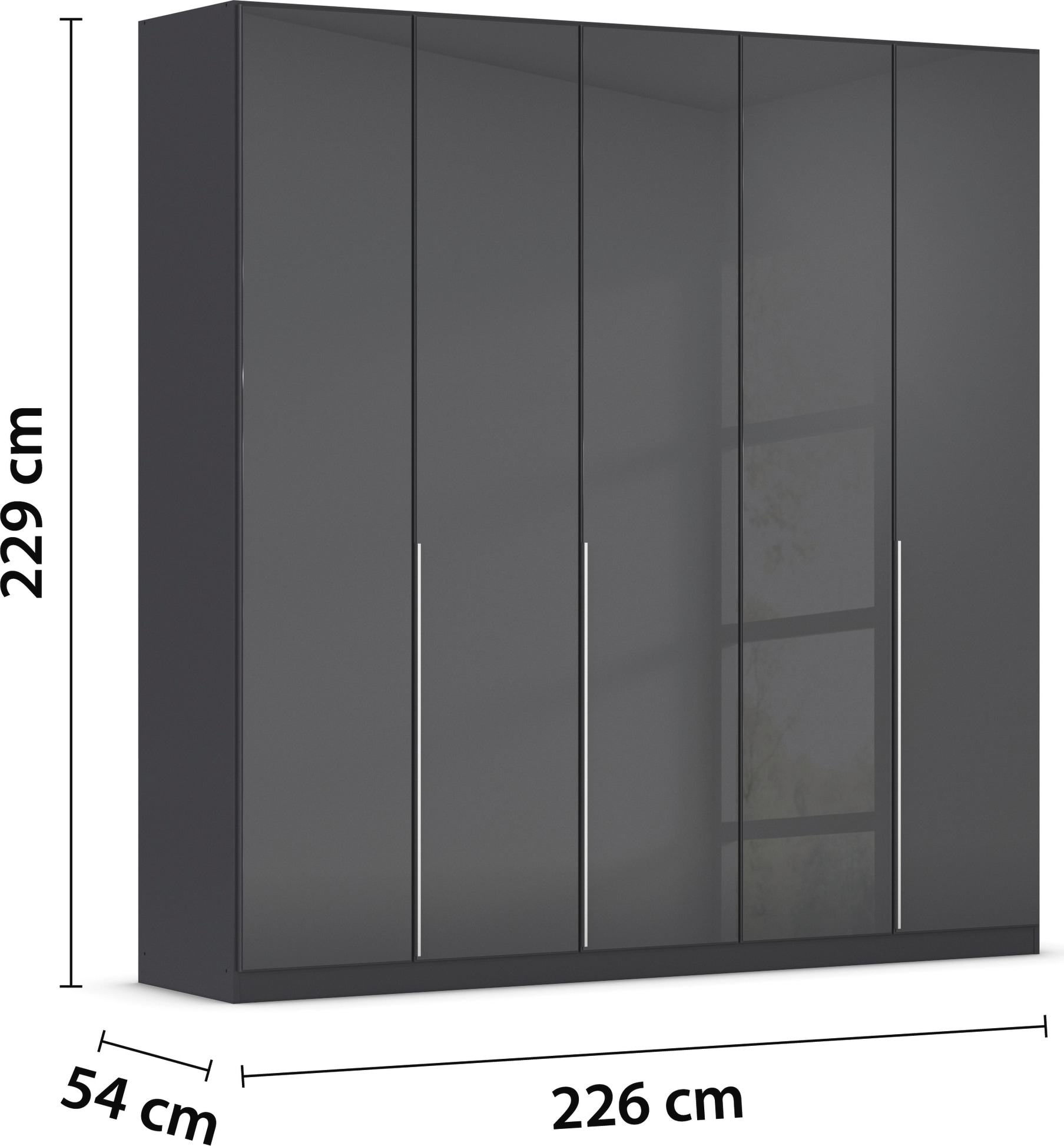 rauch Drehtürenschrank »Kleiderschrank Kleiderschränke Schrank Garderobe AGORDO mit Glasfront«, (in zwei Griff-Farben), durchdachte Innenausstattung, in 6 Breiten und 2 Höhen MADE IN GERMANY