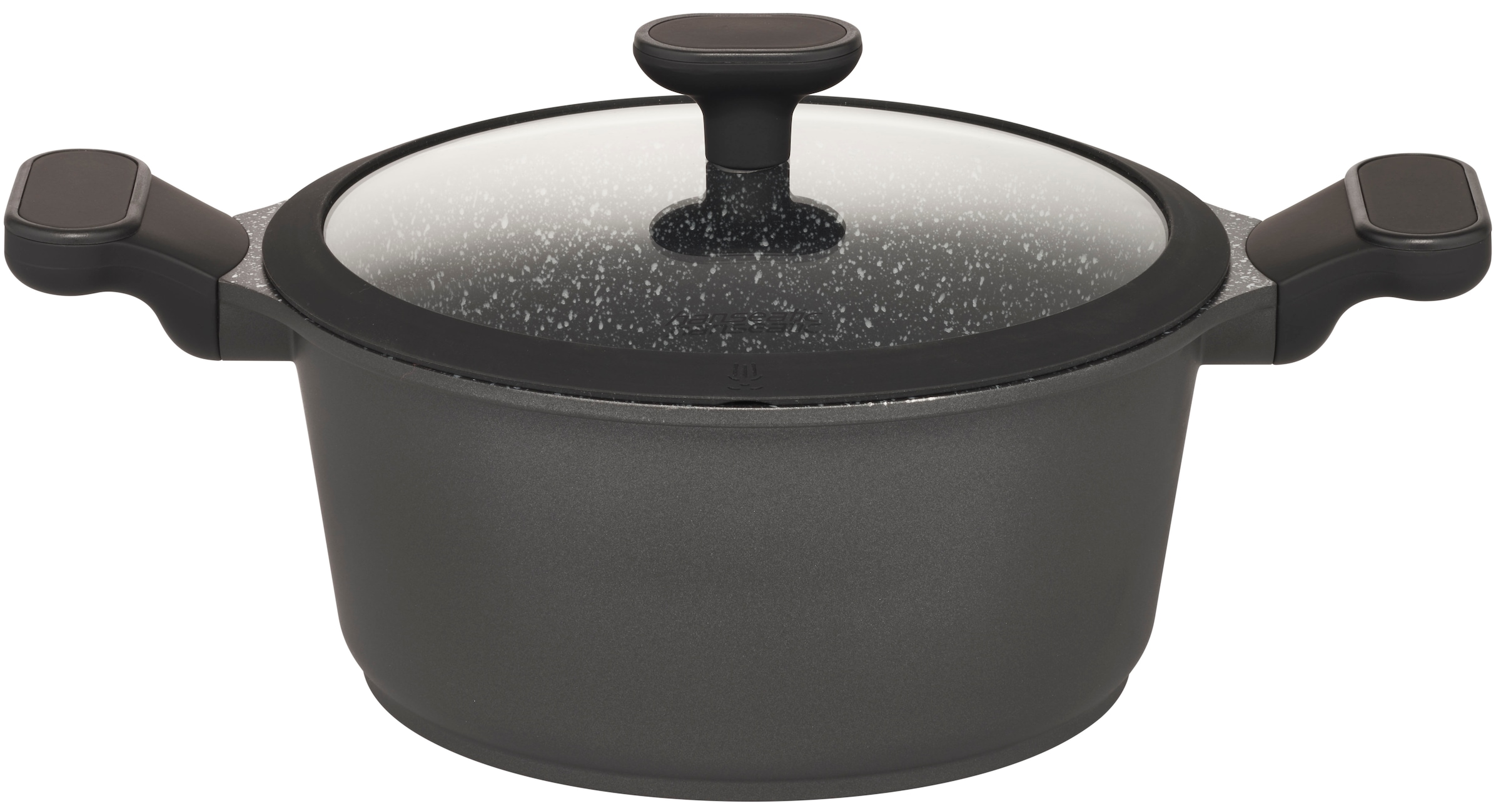 Hanseatic Topf-Set »Black Edition, mit langlebiger VITAFLON® GRANIT Antihaft-Versiegelung«, Aluminiumguss, (Set, 10 tlg.), Kochtopf-Set im modernen Design mit formschönen Soft-Touchgriffen