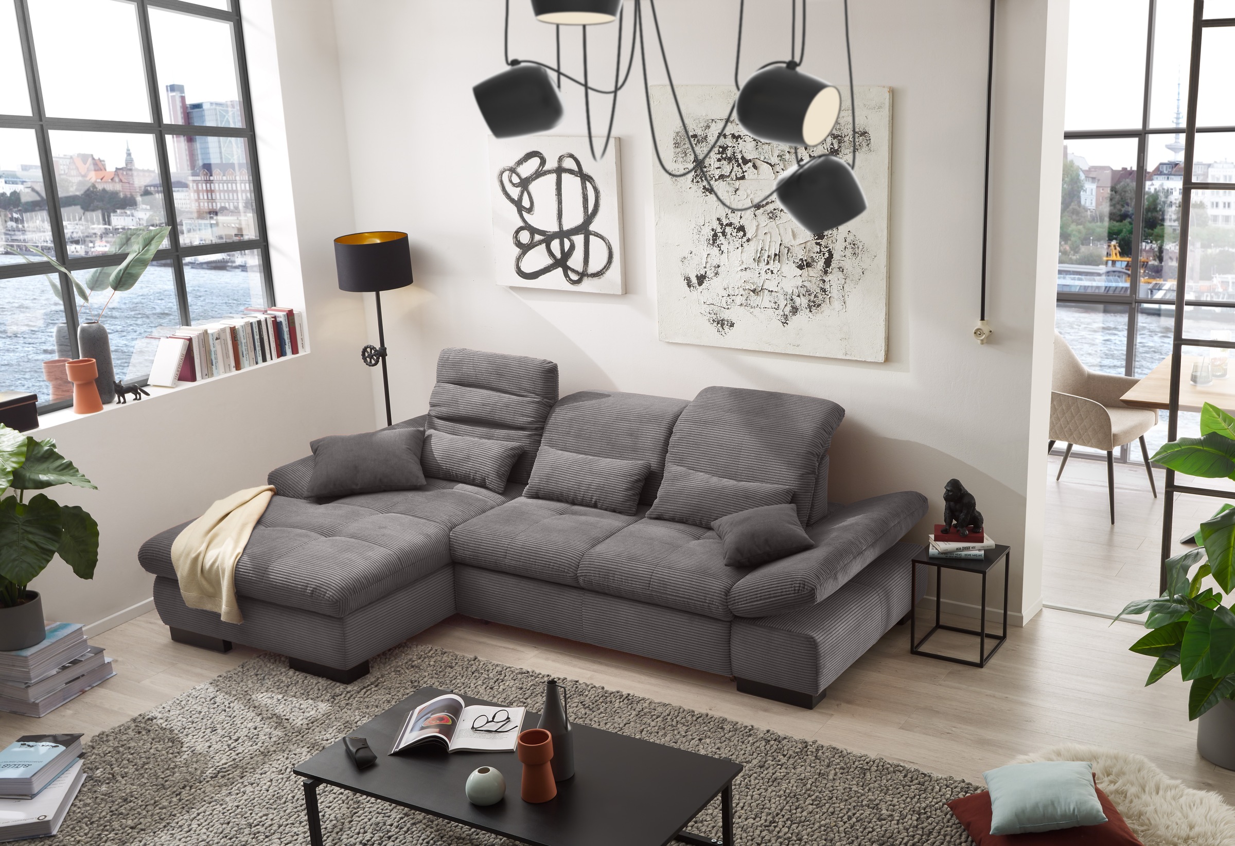 set one by Musterring Ecksofa »SO4100 V«, mit verstellbaren Kopfteilen, wah günstig online kaufen