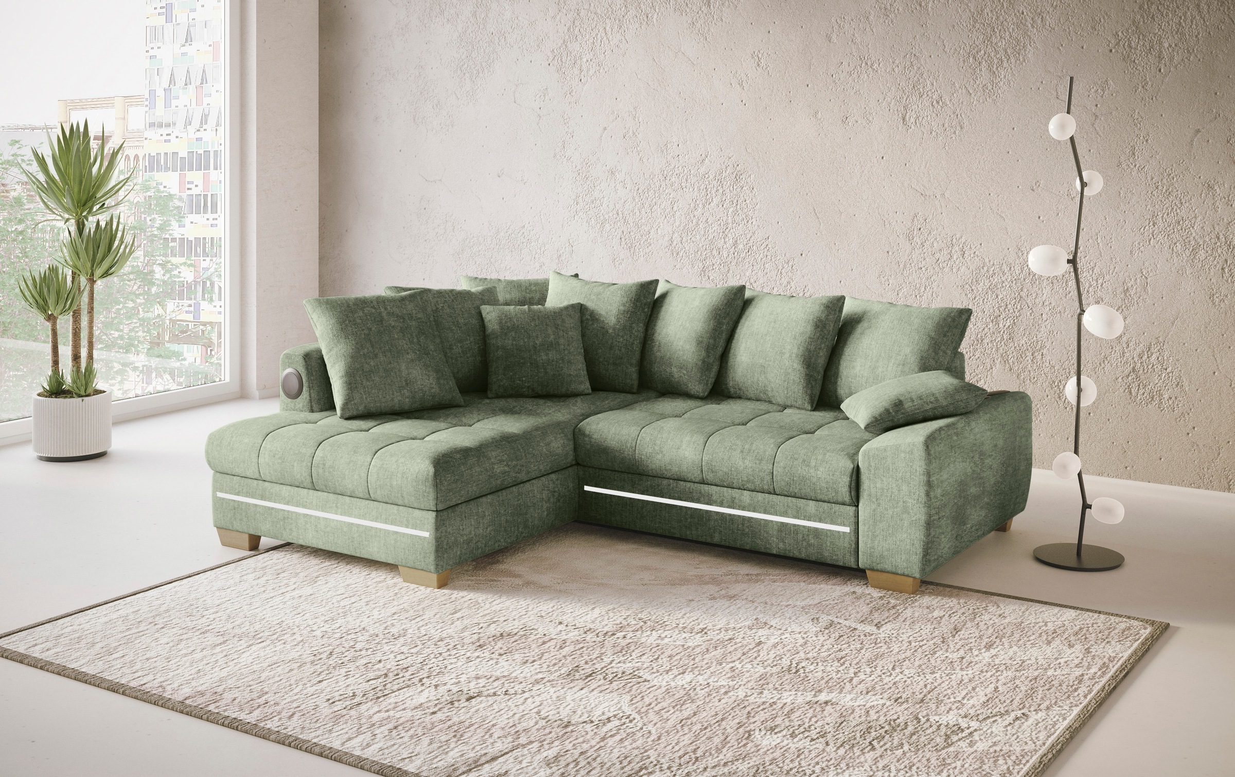 Mr. Couch Ecksofa »Nikita II, L-Form« RGB-LED, Bluetooth-Soundsystem, wahlw günstig online kaufen