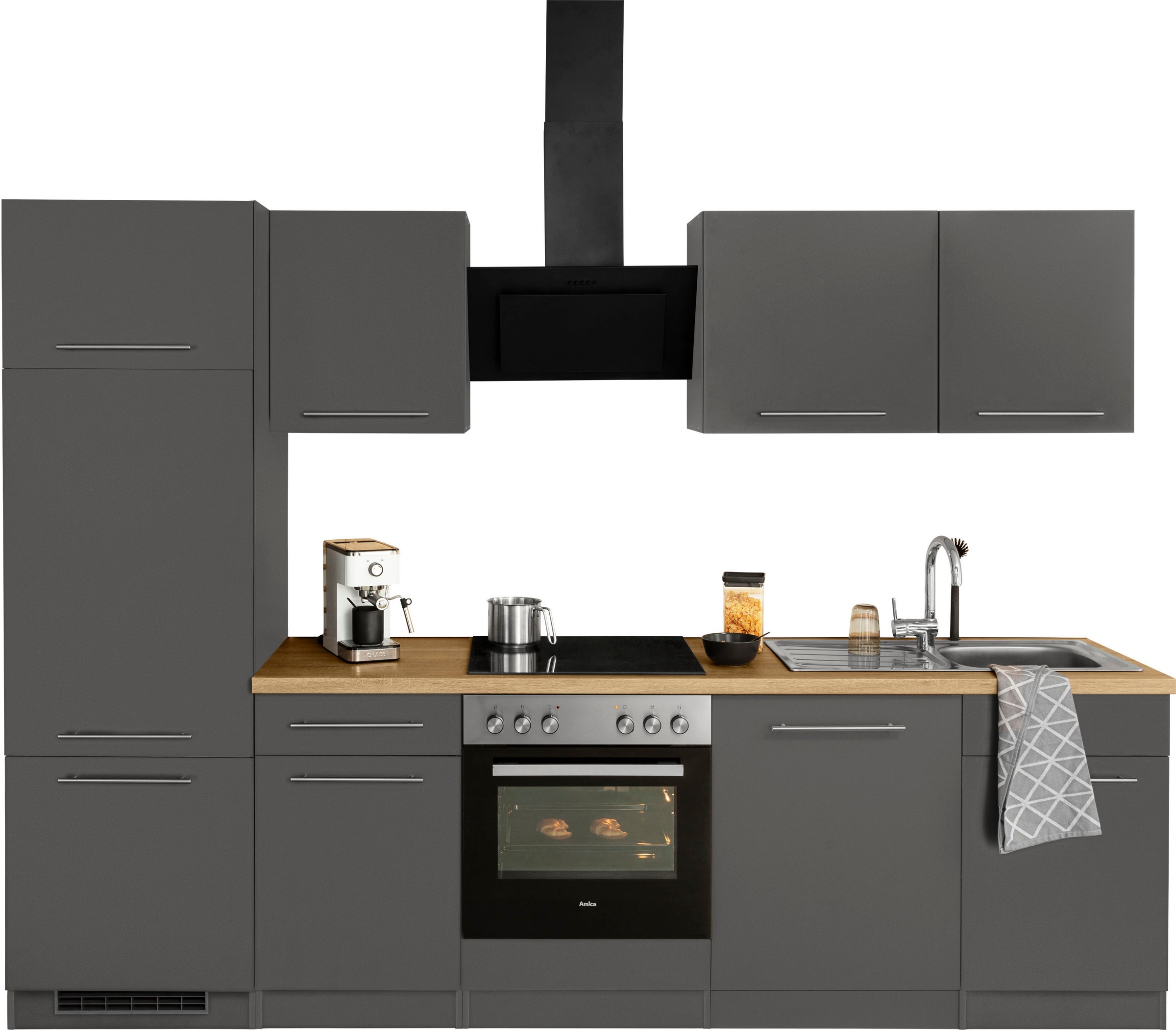 wiho Küchen Küchenzeile »Unna«, mit E-Geräten, Breite 280 cm günstig online kaufen