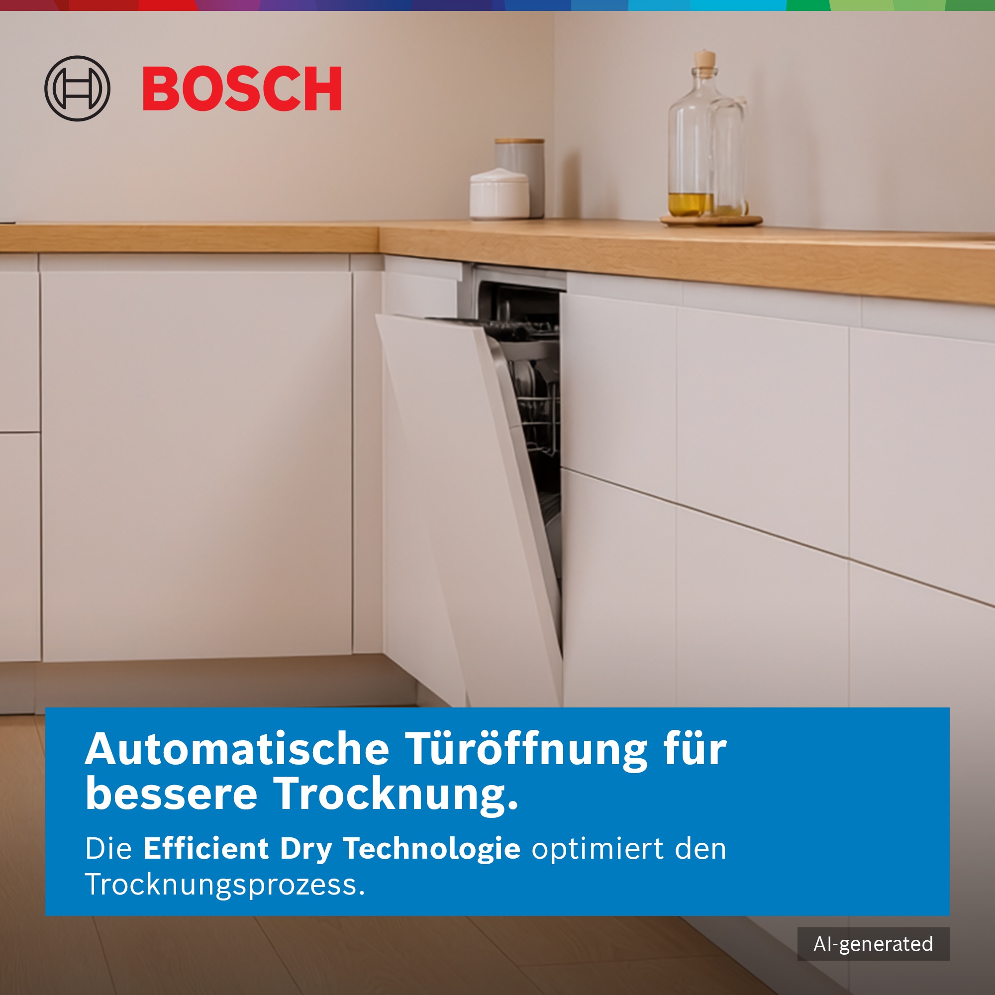 BOSCH Unterbaugeschirrspüler Serie 4 »SMU4ECS28E« 14 Maßgedecke Automatische Türöffnung für Effizienz, 3-fach Rack Matic