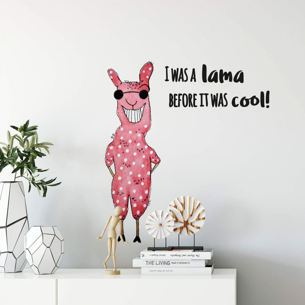 Wall-Art Wandtattoo »Lebensfreude cooles Lama«, (1 St.)