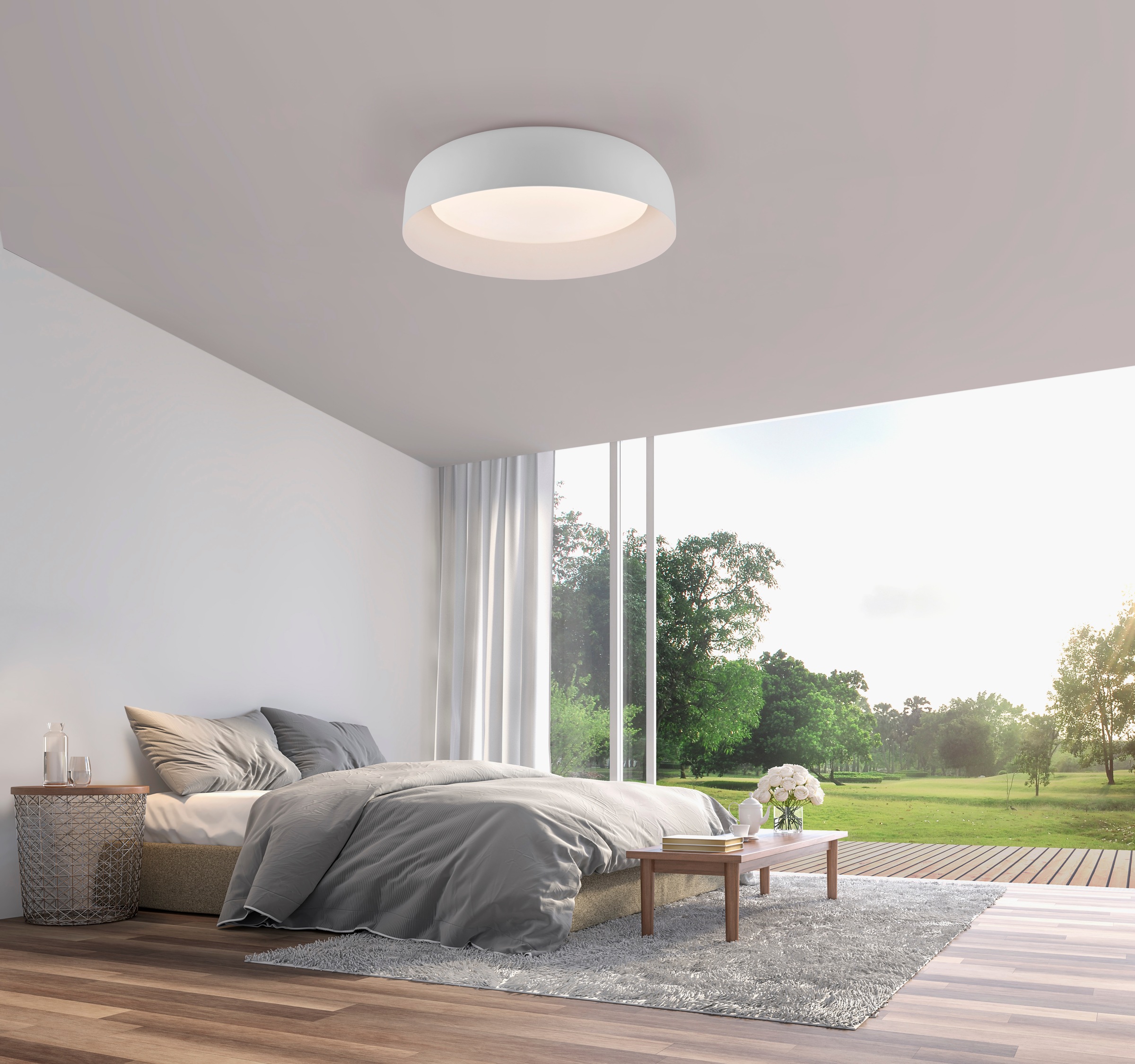 JUST LIGHT Deckenleuchte »OSKO« LED-Board 1 Stk. Warmweiß LED, Fernbedienun günstig online kaufen