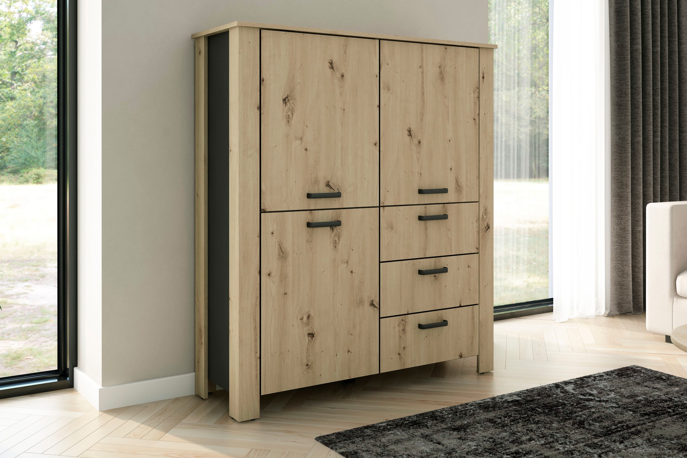 byLIVING Vitrine »Highboard Faro« 1 Stk. tlg. 3 Türen und 3 Schubkästen für günstig online kaufen
