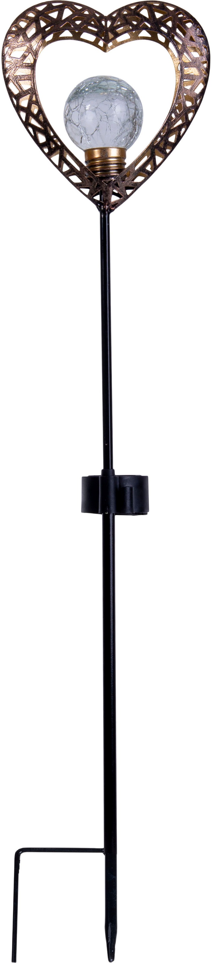 näve LED Solarleuchte »Herz«, 2 flammig, Leuchtmittel LED-Board | LED fest integriert, 2er Set, Erdspieß, Höhe: 59cm, LED warmweiß, inkl. Akku