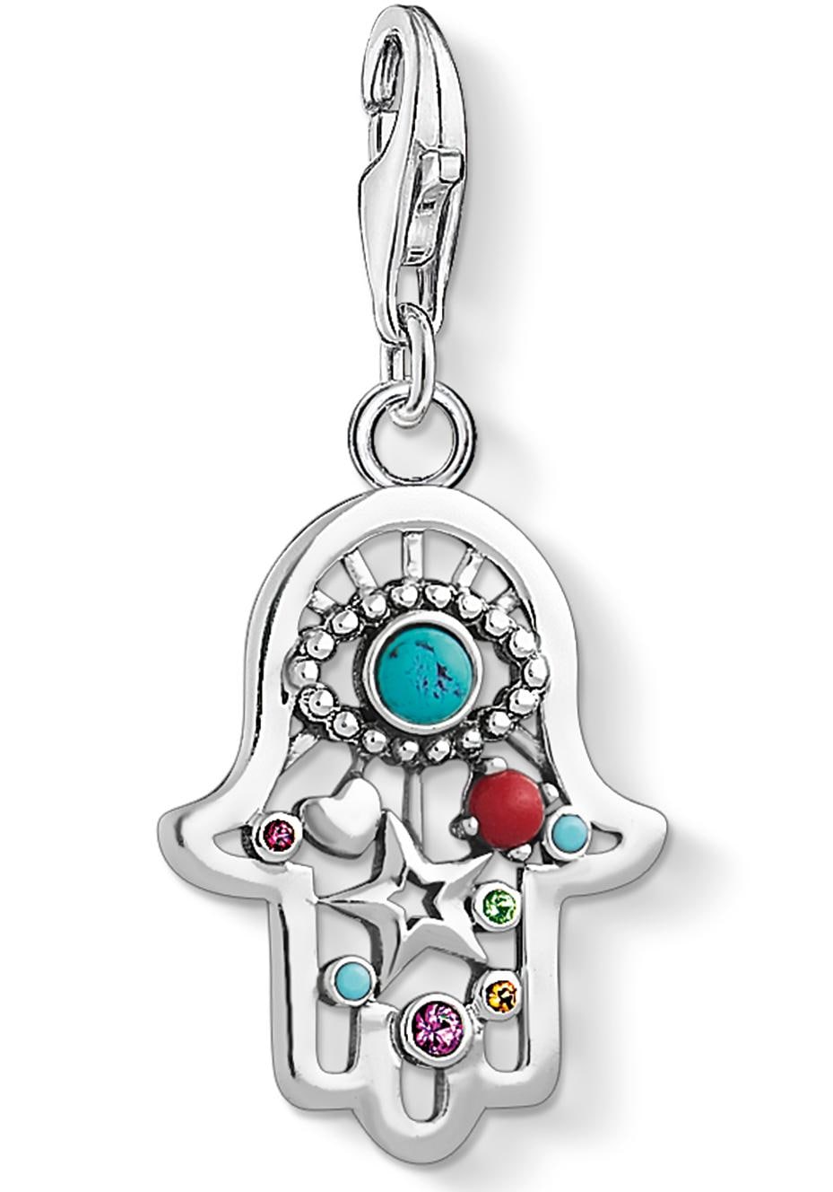 THOMAS SABO Charm-Einhänger »Charm-Anhänger Ethno Fatimas Hand« mit Zirkonia (synth.)