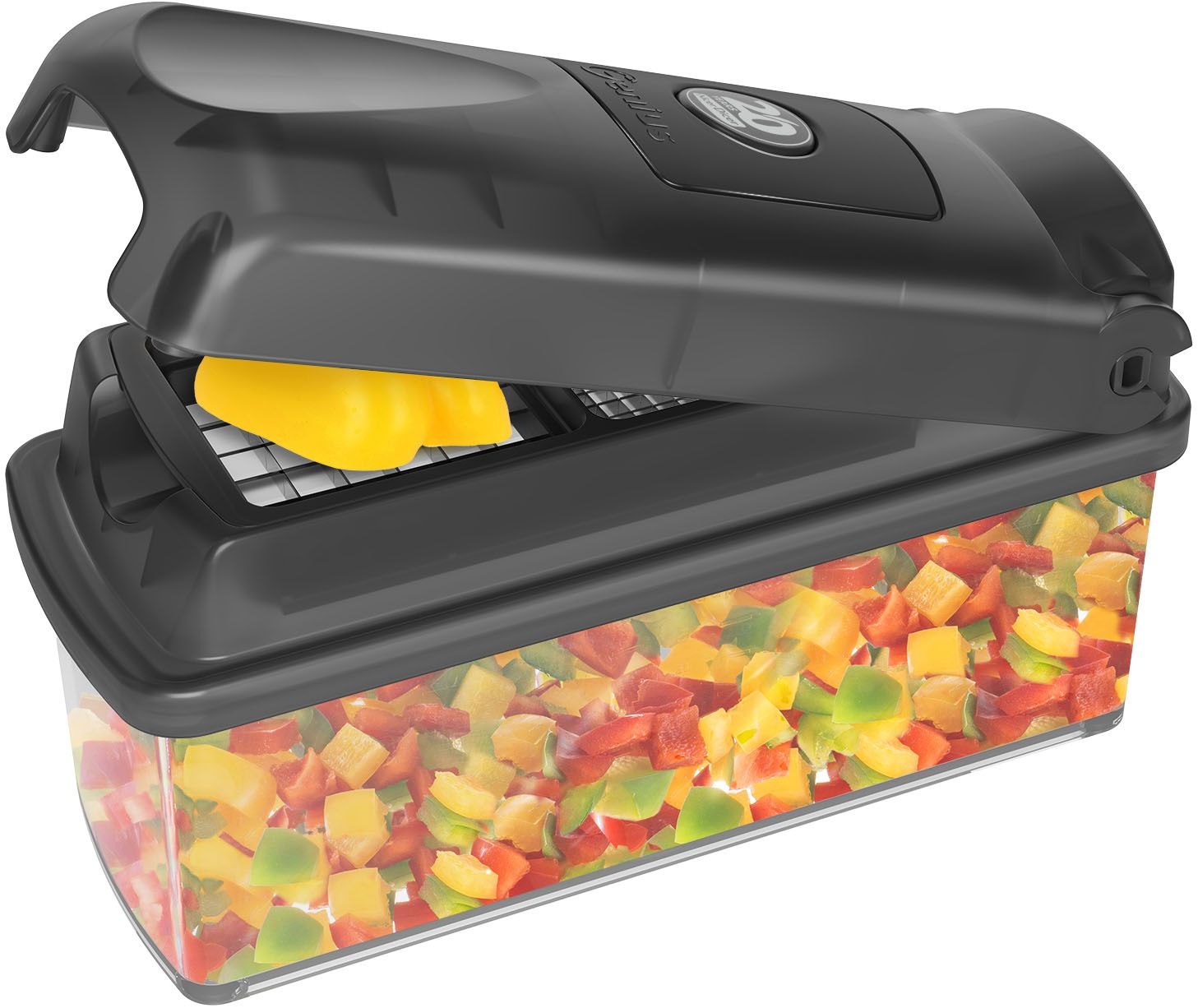 Genius Gemüseschneider »Nicer Dicer Plus Jubiläums-Edition, Set 13-tlg.«, Zerkleiner mit XXL- Messereinsätze
