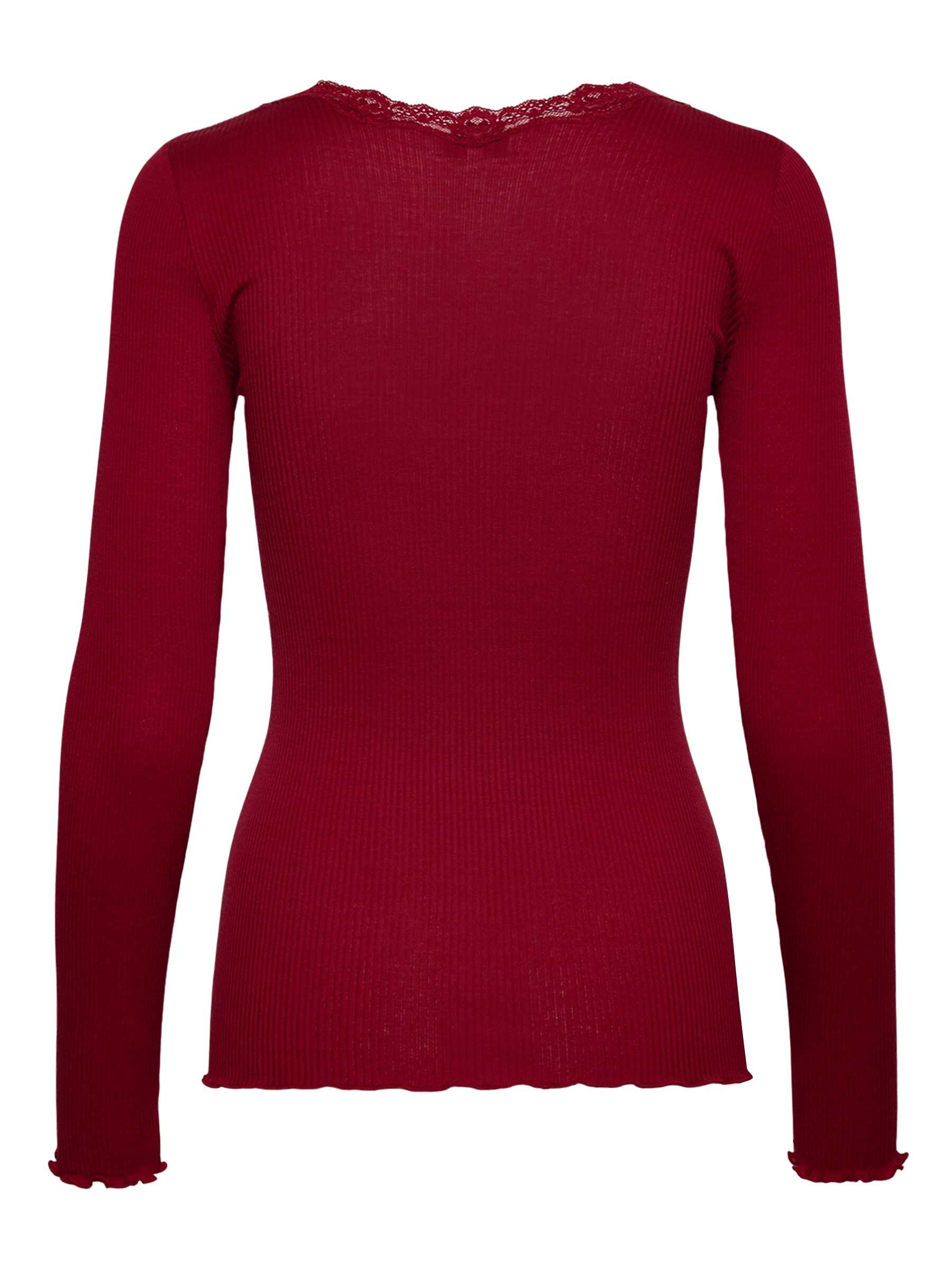 rosemunde Langarmshirt »Babette Silk Blouse mit Seide« Langarm, mit Spitze, feminin, bequem, eng, Seidenmix