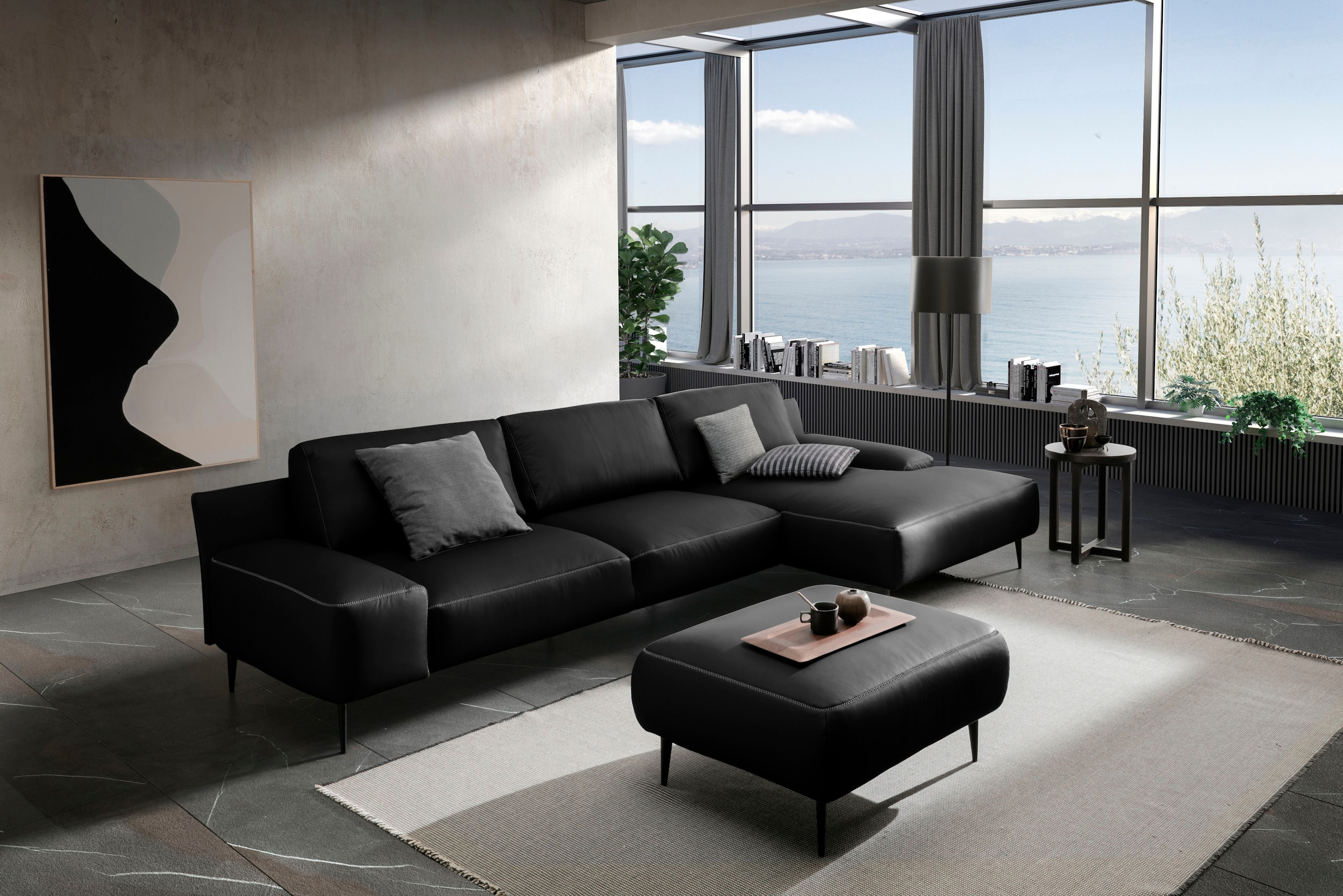 designwerk Hocker »Forma, zeitloser Desighocker mit aktuellem Fuß«, in hochwertiger Verarbeitung & tollem Sitzkomfort