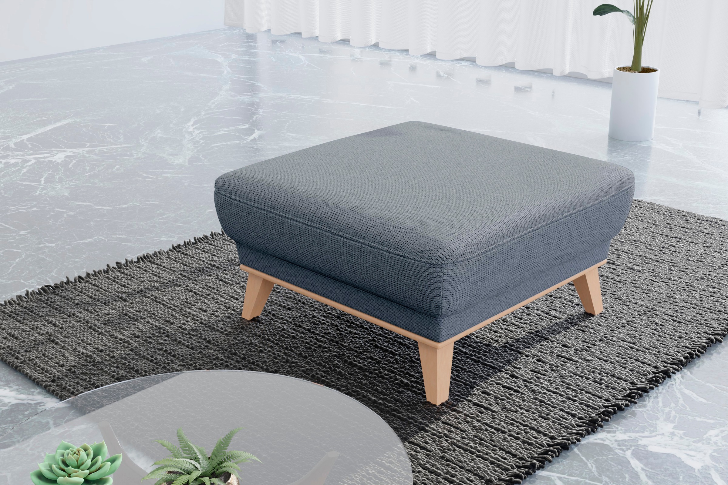 sit&more Polsterhocker »Lavida«, Mit elegantem Holzrahmen günstig online kaufen