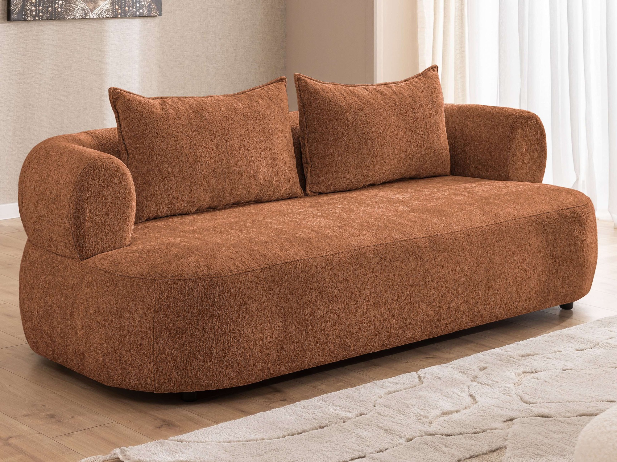 Home affaire 3-Sitzer »LUSSAC 3-Sitzer Design-Sofa mit Zierkissen, Maße B/T günstig online kaufen