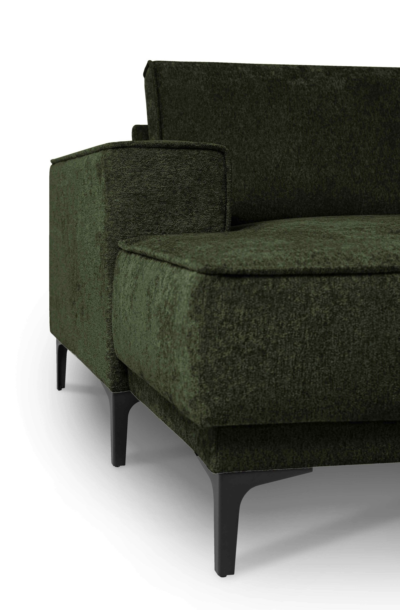 Places of Style Wohnlandschaft »XXL Sofa Oland, Struktur, Flachgewebe, Luxus-Microfaser, Boucle«, U-Form, 342 cm, Wellenunterfederung, Skandi-Design, Metallfüße