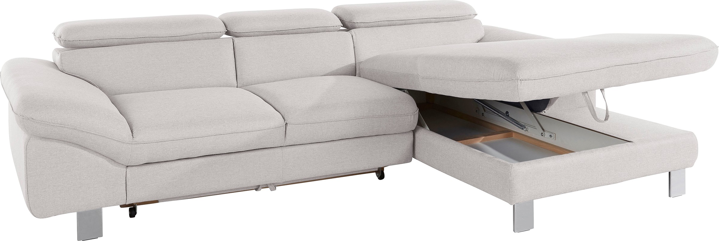 COTTA Polstergarnitur »Driver L-Form«, (Set, 2 tlg.), Set bestehend aus: Ecksofa mit Kopfteilverstellung & Hocker