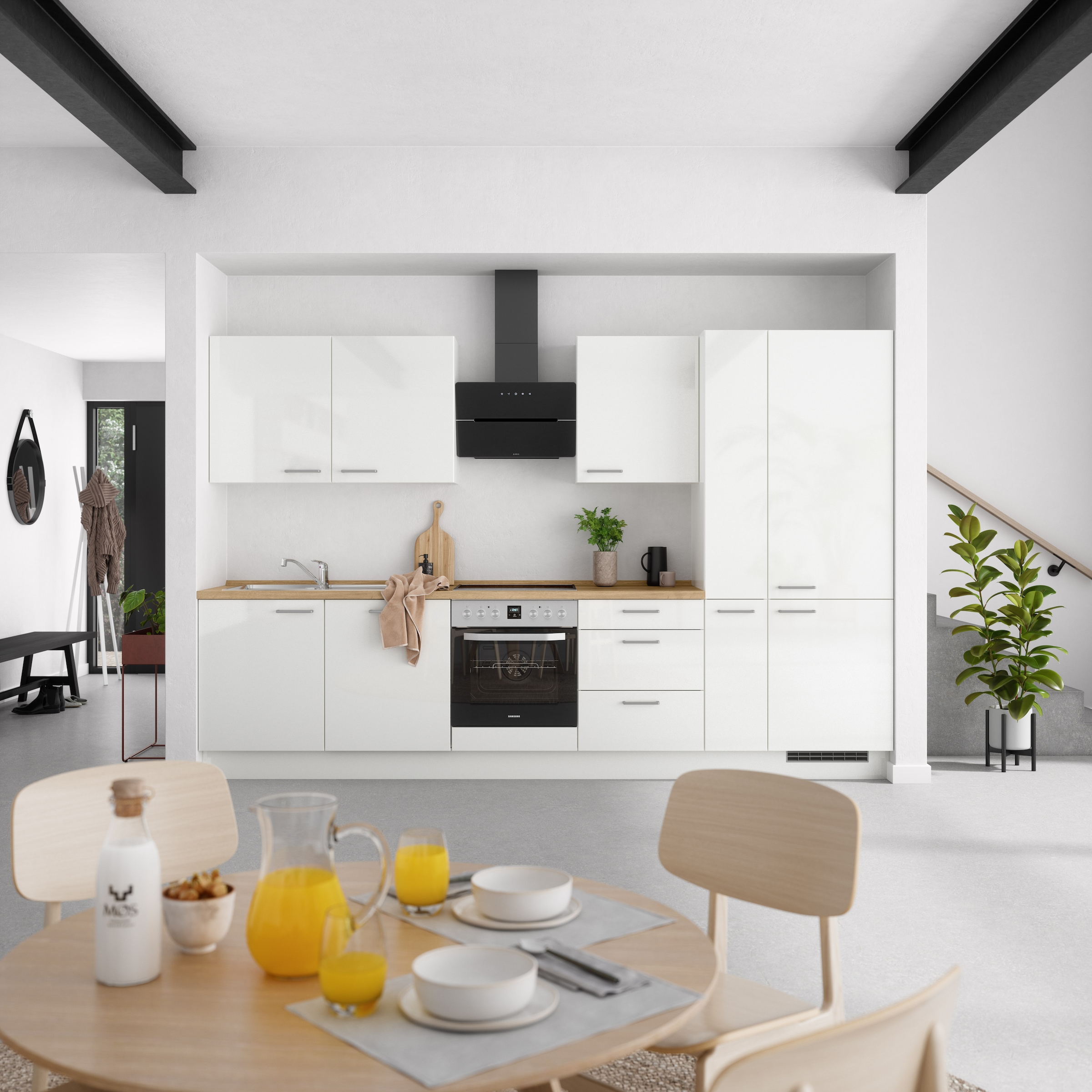 nobilia® Küchenzeile »"Flash II"«, vormontiert, Ausrichtung wählbar, Breite 330 cm, wahlw. mit E-Geräten