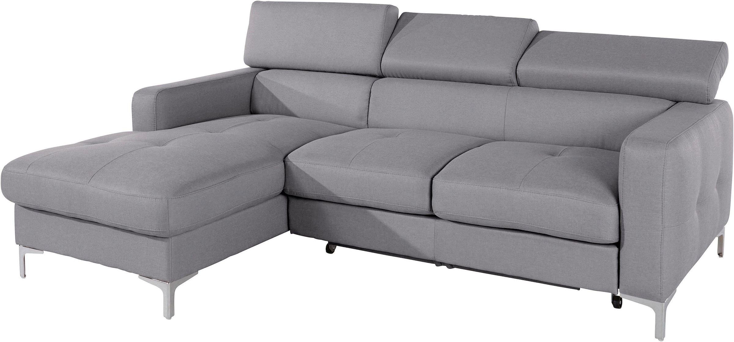 COTTA Polstergarnitur »Sammy L-Form«, (Set), Set bestehend aus: Ecksofa mit Kopfteilverstellung & Hocker