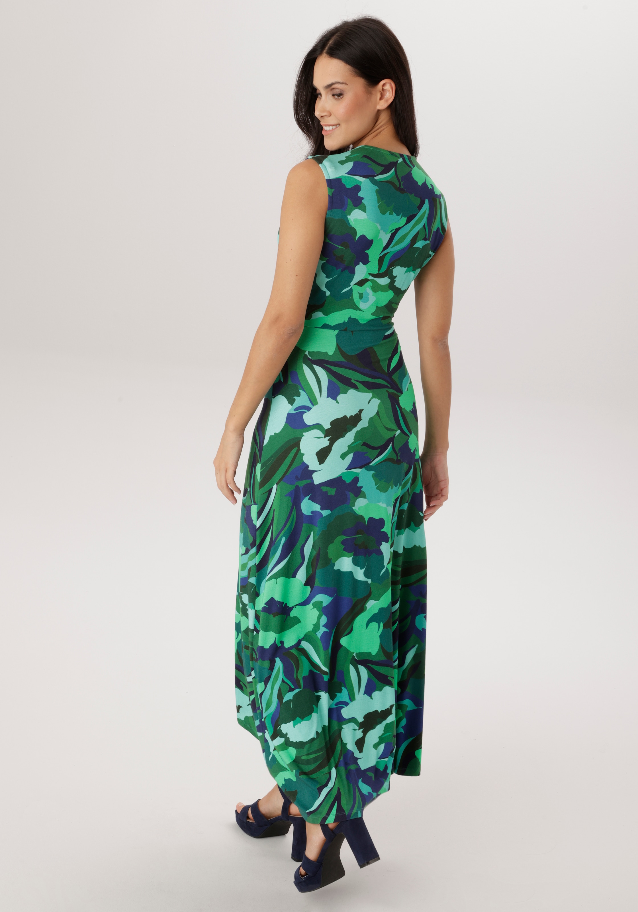 Aniston SELECTED Jerseykleid in Wickeloptik und vorne gebogter Saum - NEUE KOLLEKTION