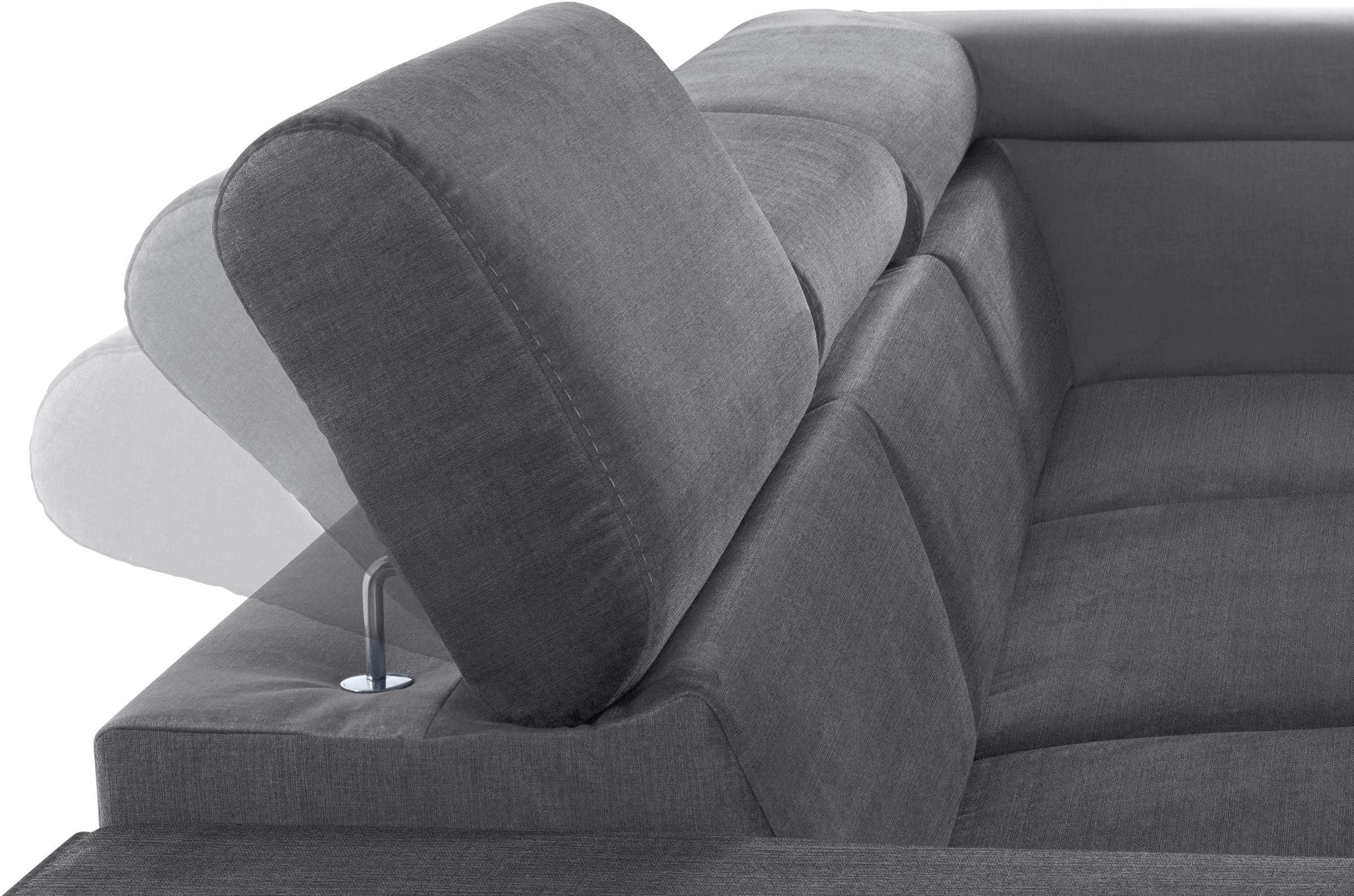 COTTA Ecksofa »Morven L-Form mit Kopfteilverstellung«, wahlweise mit Bettfunktion, Bettkasten & Wireless-Charger