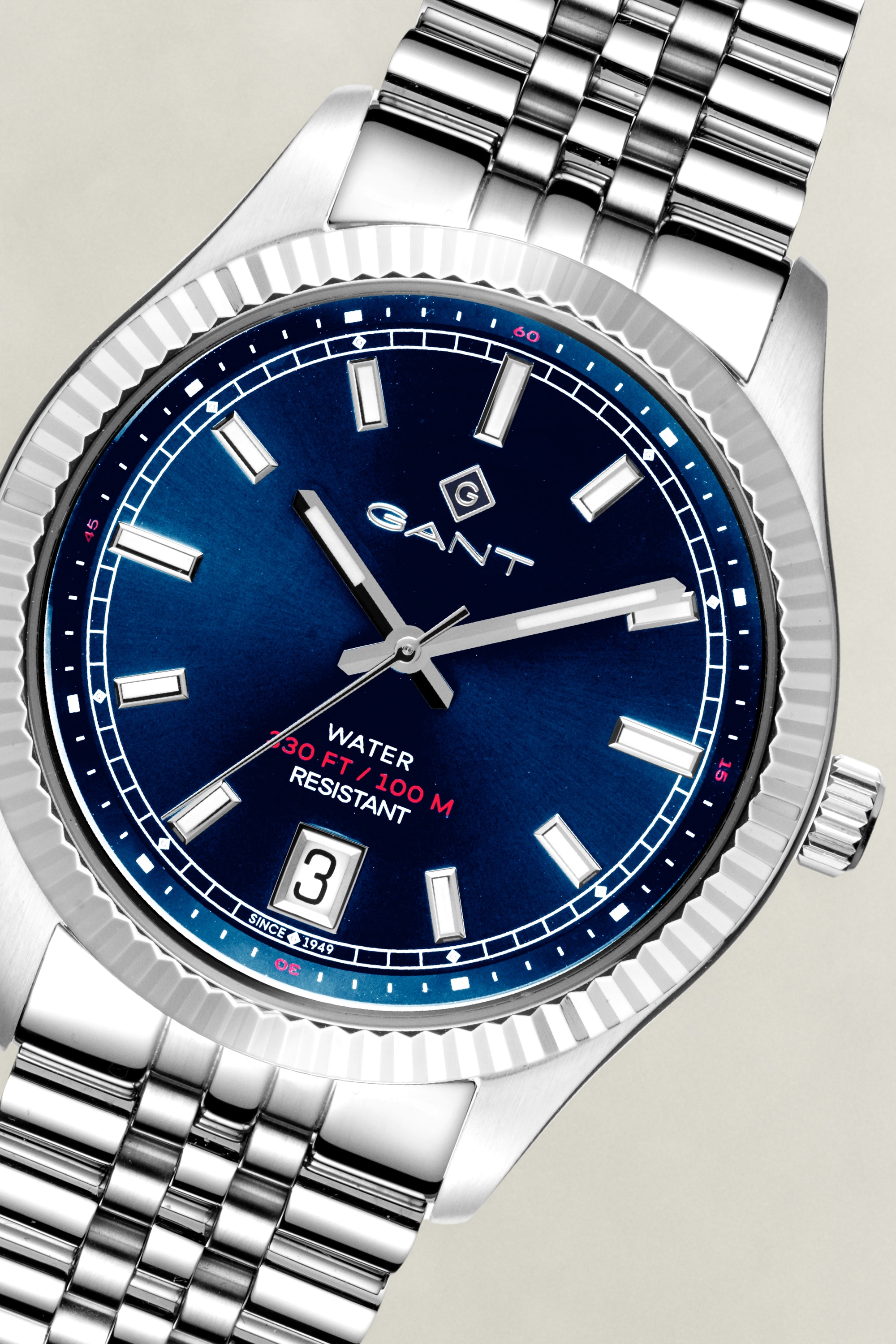 Gant Quarzuhr »Sussex« Armbanduhr, Herrenuhr, Edelstahlarmband, analog, Tag