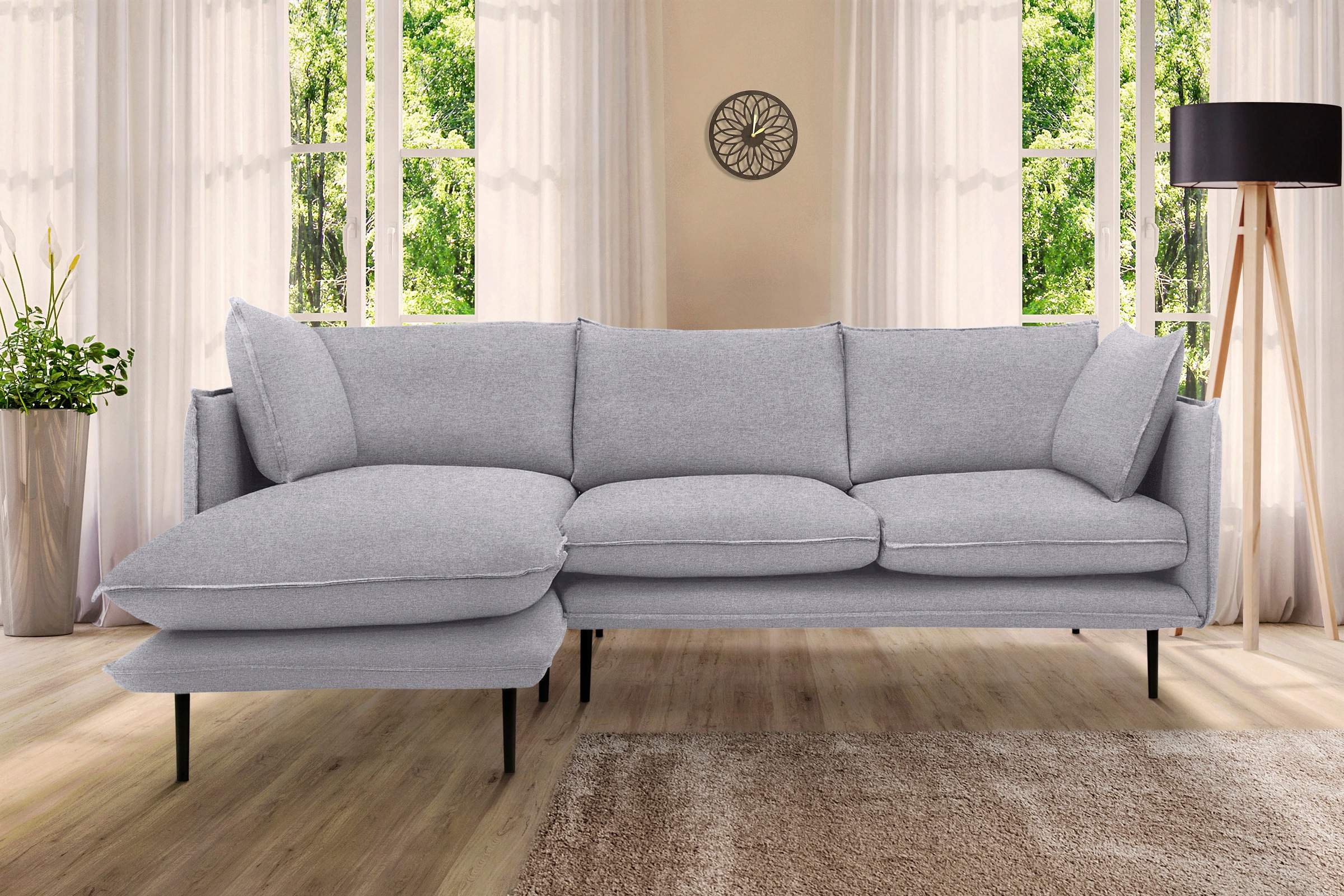 Home affaire Ecksofa »Somba L-Form« mit dickem Keder, Ottomane wahlweise li günstig online kaufen