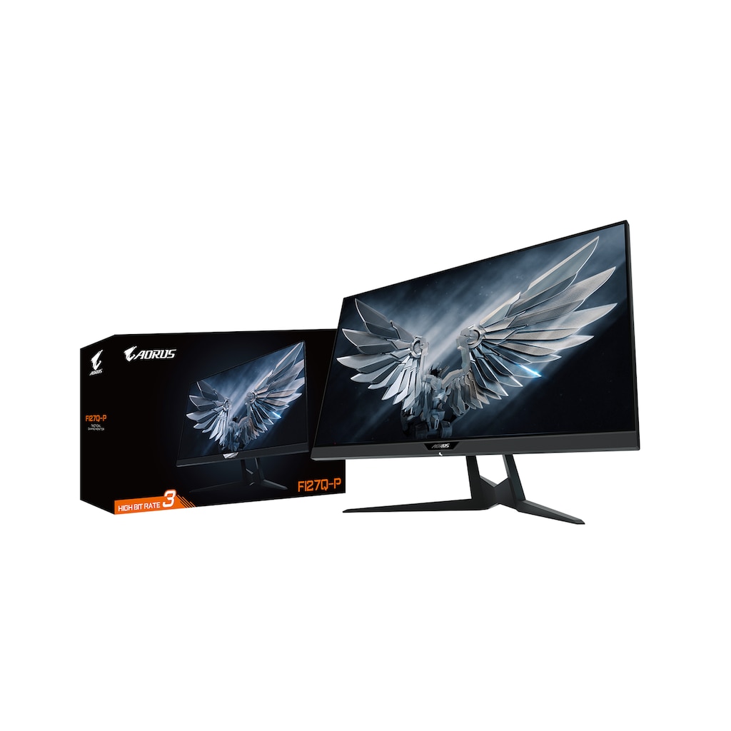 Gigabyte Gaming-Monitor »AORUS FI27Q-P Pivot-Funktion 90°«, 68,5 cm/27 Zoll, 2560 x 1440 px, QHD, 1 ms Reaktionszeit, 165 Hz, Standby-Modus 0,3 Watt, Energiesparmodus 0,5 Watt, Flimmerfei