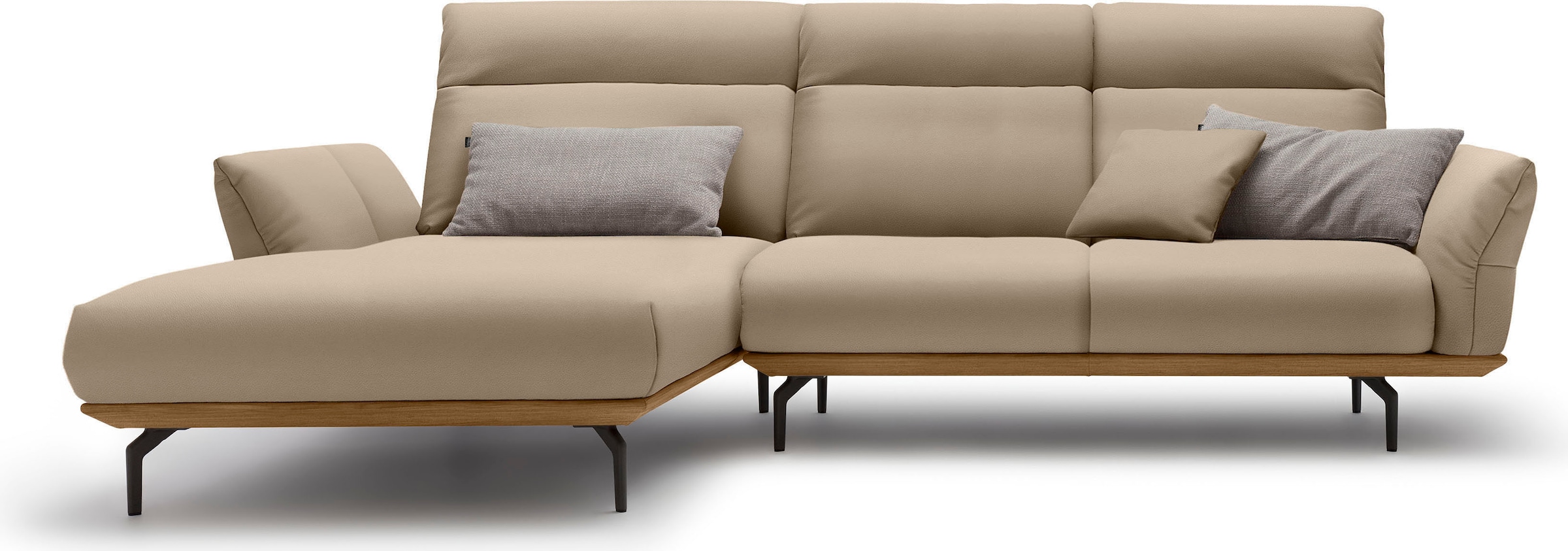 Creation BY ROLF BENZ Ecksofa »CR.460«, Sockel in Nussbaum, Winkelfüße in U günstig online kaufen