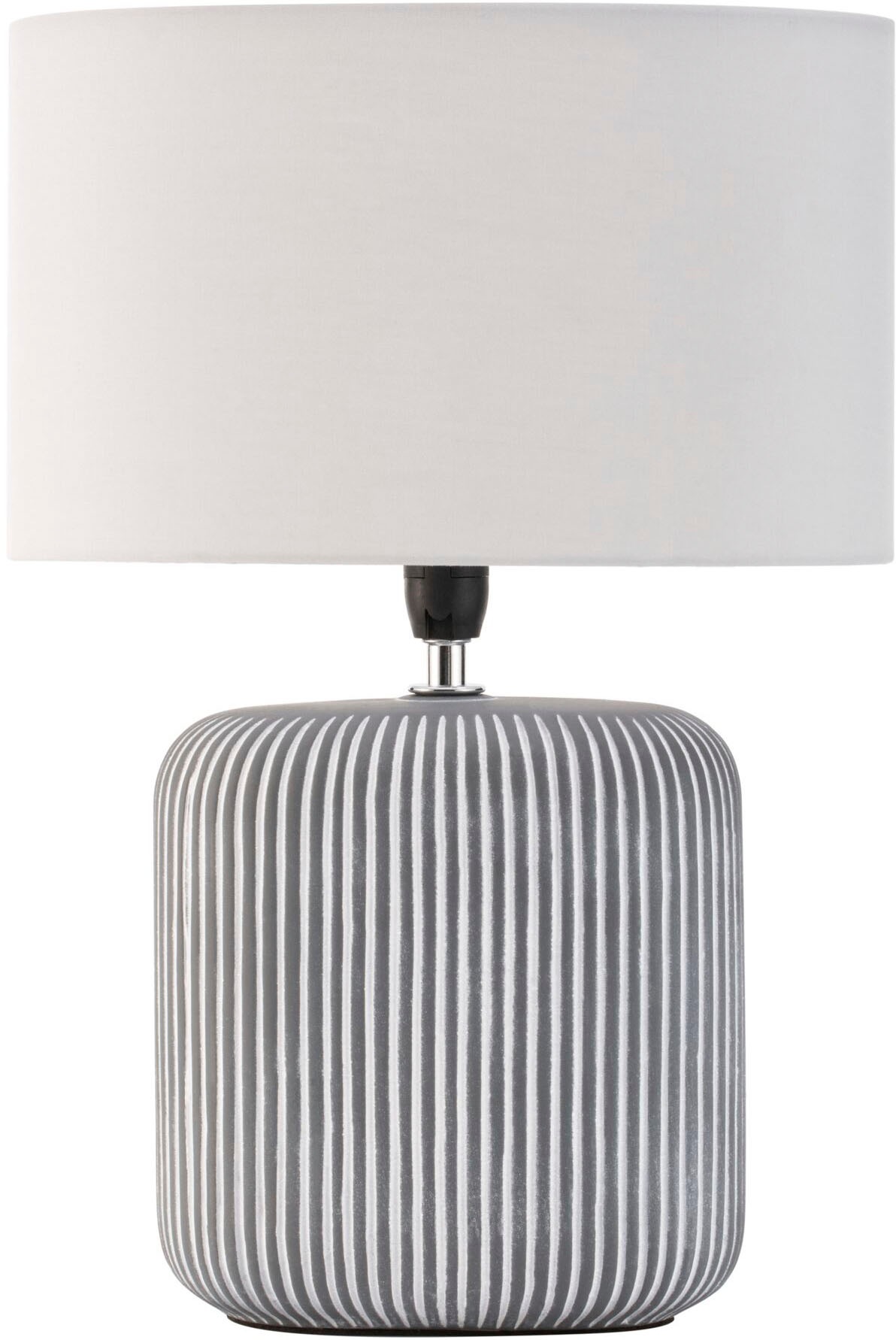 Pauleen Tischleuchte »Pure Shine max20W Grau/Weiß 230V Stoff/Keramik«, 1 flammig, Leuchtmittel E14 | ohne Leuchtmittel, E14