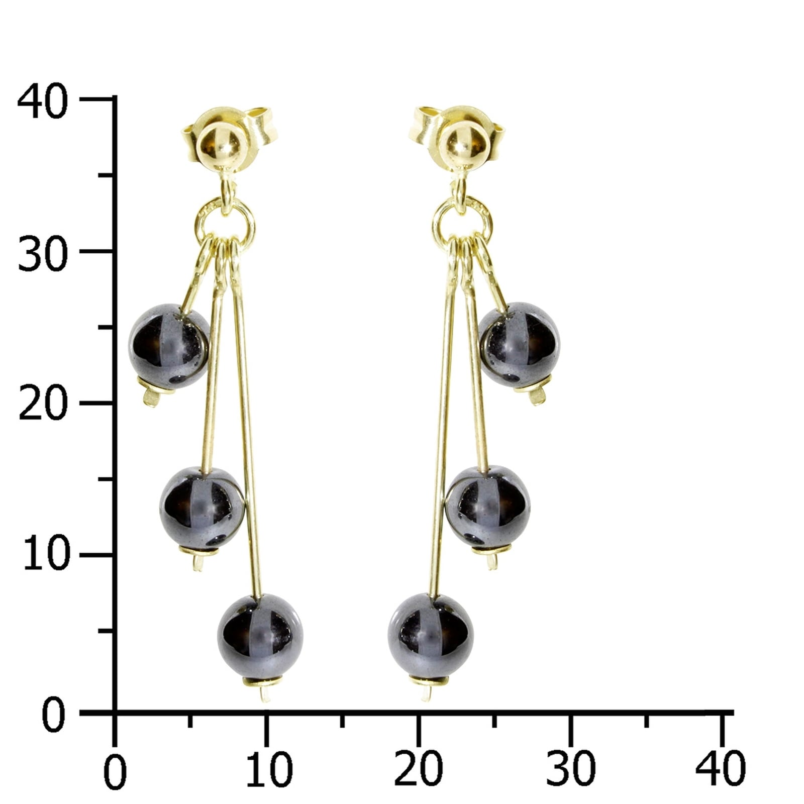 OSTSEE-SCHMUCK Paar Ohrhänger »Ostsee-Schmuck Ohrhänger Kugel 6 mm Hämatit«