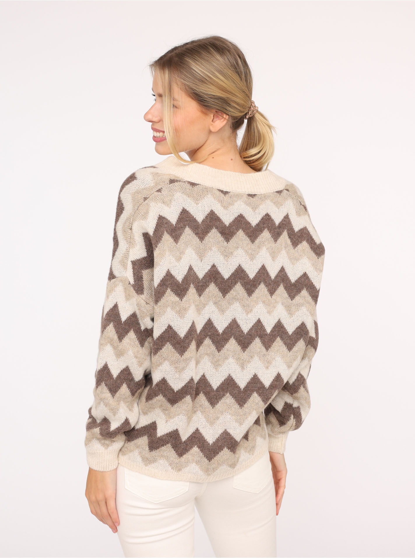 Zwillingsherz Cardigan »"Buntes ZickZack"«, mit figurumspielendem Schnitt