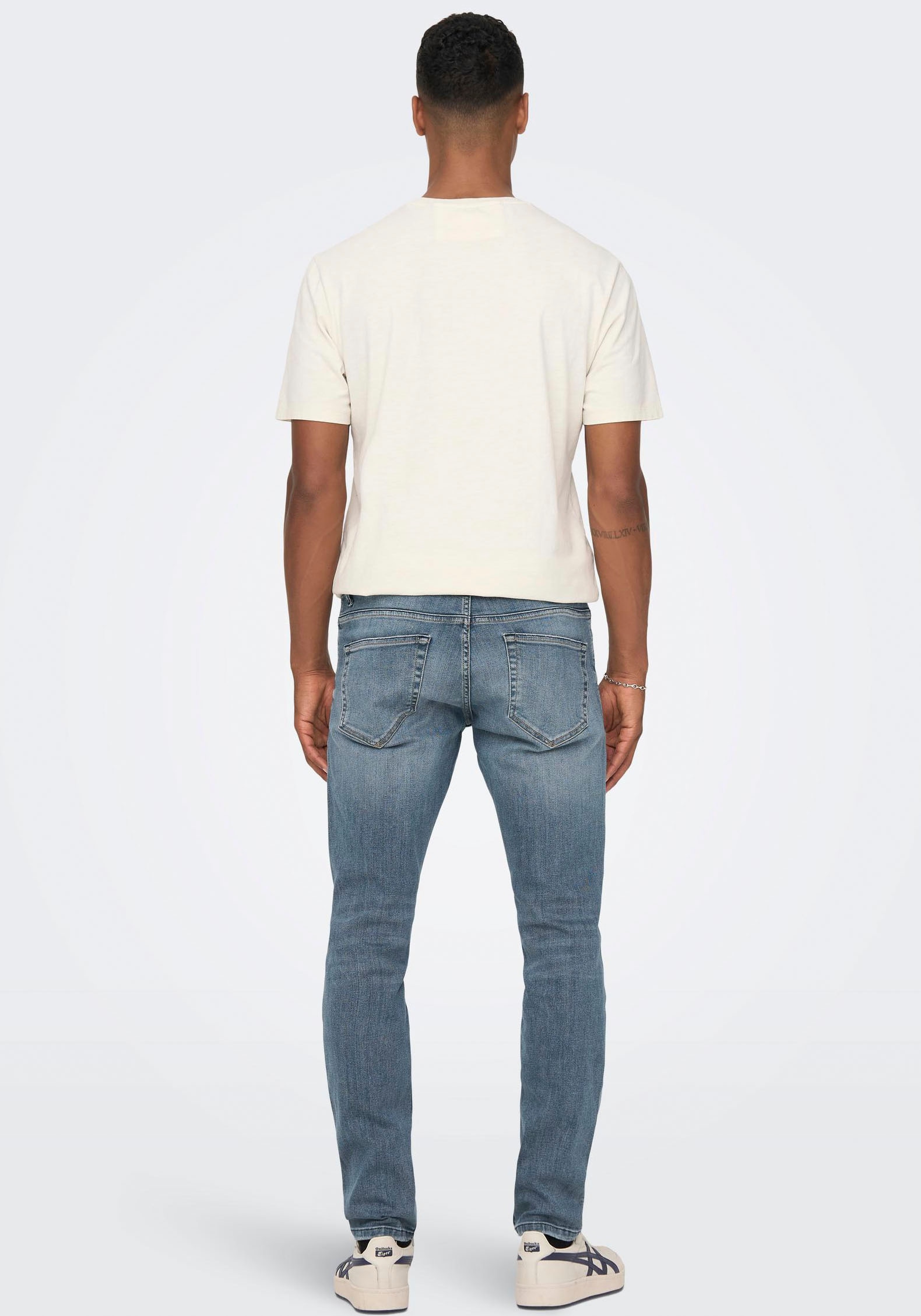 ONLY & SONS Slim-fit-Jeans »OS ONSLOOM SLIM BLUE GREY 40«, mit Destroyed Effekt