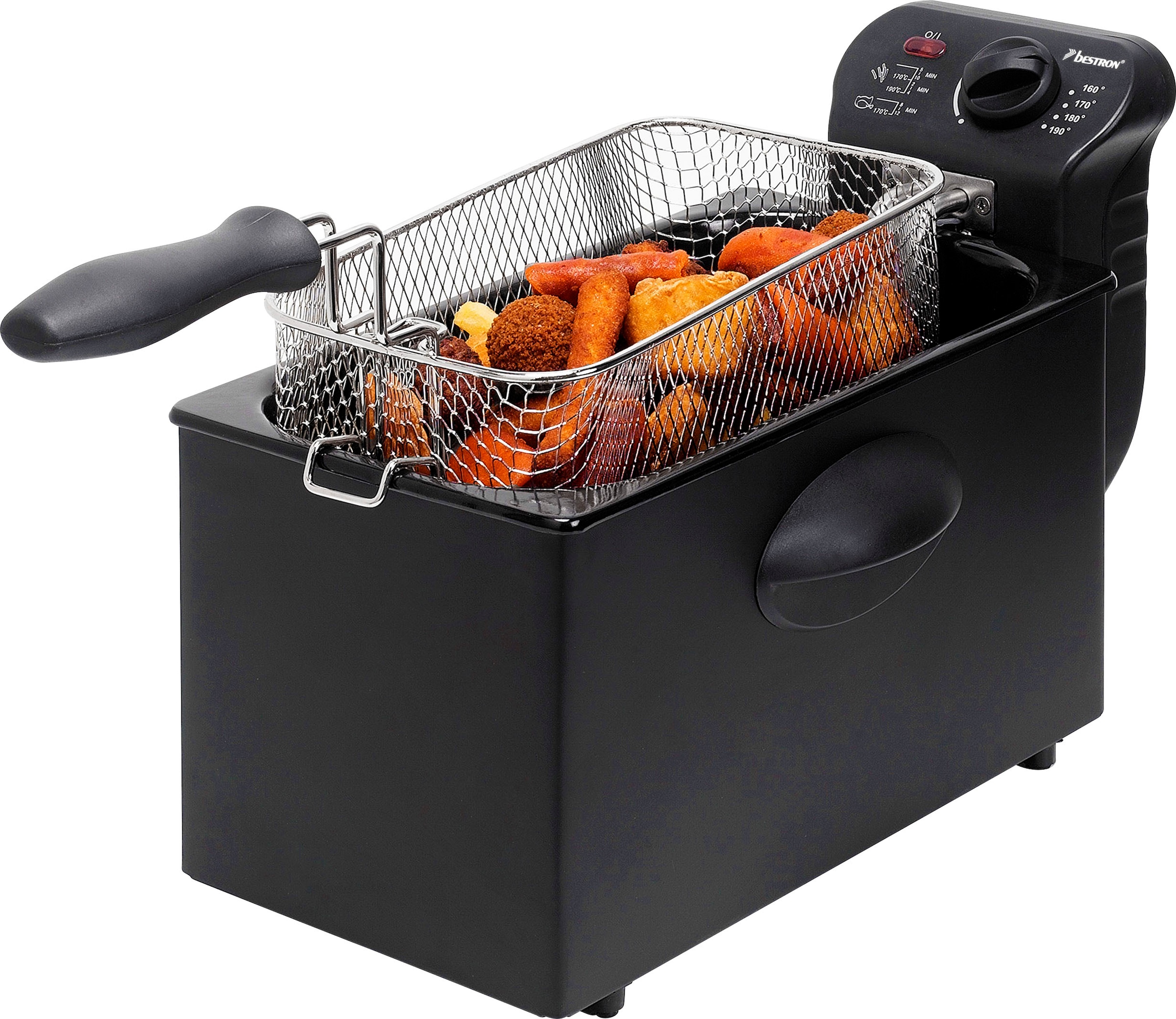 bestron Fritteuse »AF357B«, 2000 W, 1 kg, 3,5 L, Kaltzonentechnologie, spülmaschinengeeignet