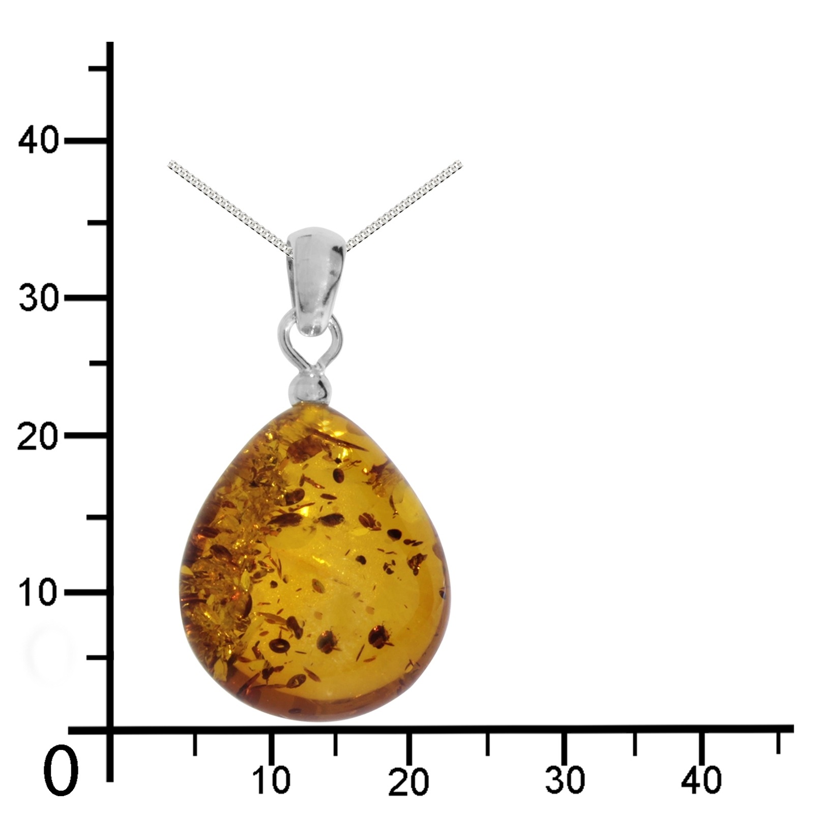 OSTSEE-SCHMUCK Kette mit Anhänger »Ostsee-Schmuck Kette mit Anhänger Tropfen ca. 22 mm lang«, (2 tlg.)