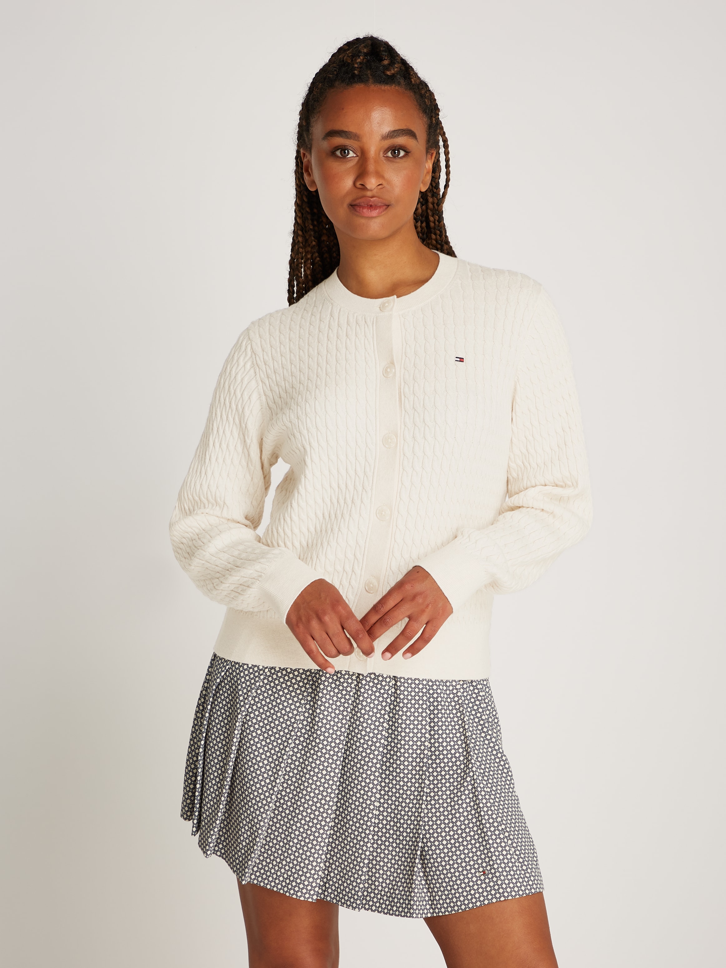 Tommy Hilfiger Strickjacke mit Zopfstrickmuster