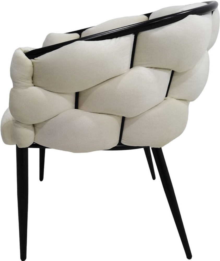 Kayoom Polsterstuhl »Stuhl Grace 125 2er-Set, Gestell aus Eisen, bequem gepolstert«, (Set), 2 St., Graziöses Design, absolutes Eye-Catcher, geflochtener Rücken